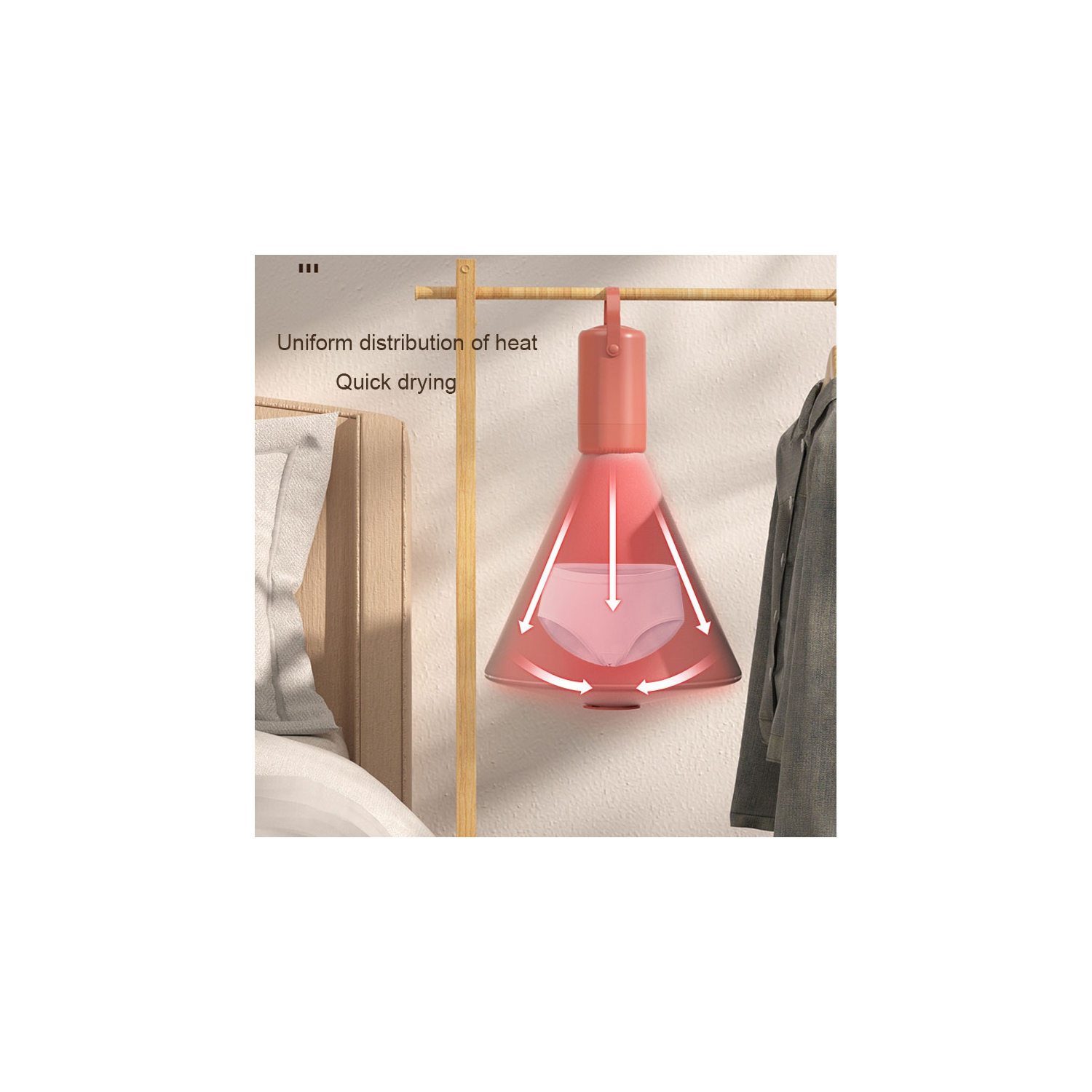 Small Home Dryer with Dust Mite Removal and Sterilization for Travel, Dorms, and Home Use - Dryer with Shoe Tray - American Standard - Yellow