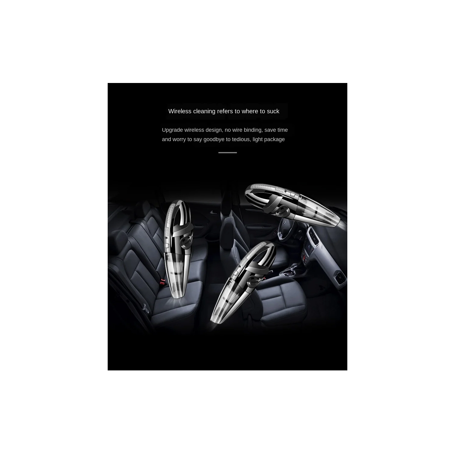 Car Vacuum Cleaner Cordless Handheld Vacuum Cleaner High-Power Wet/Dry Portable Vacuum Cleaner 4000Pa-R-6053 Black