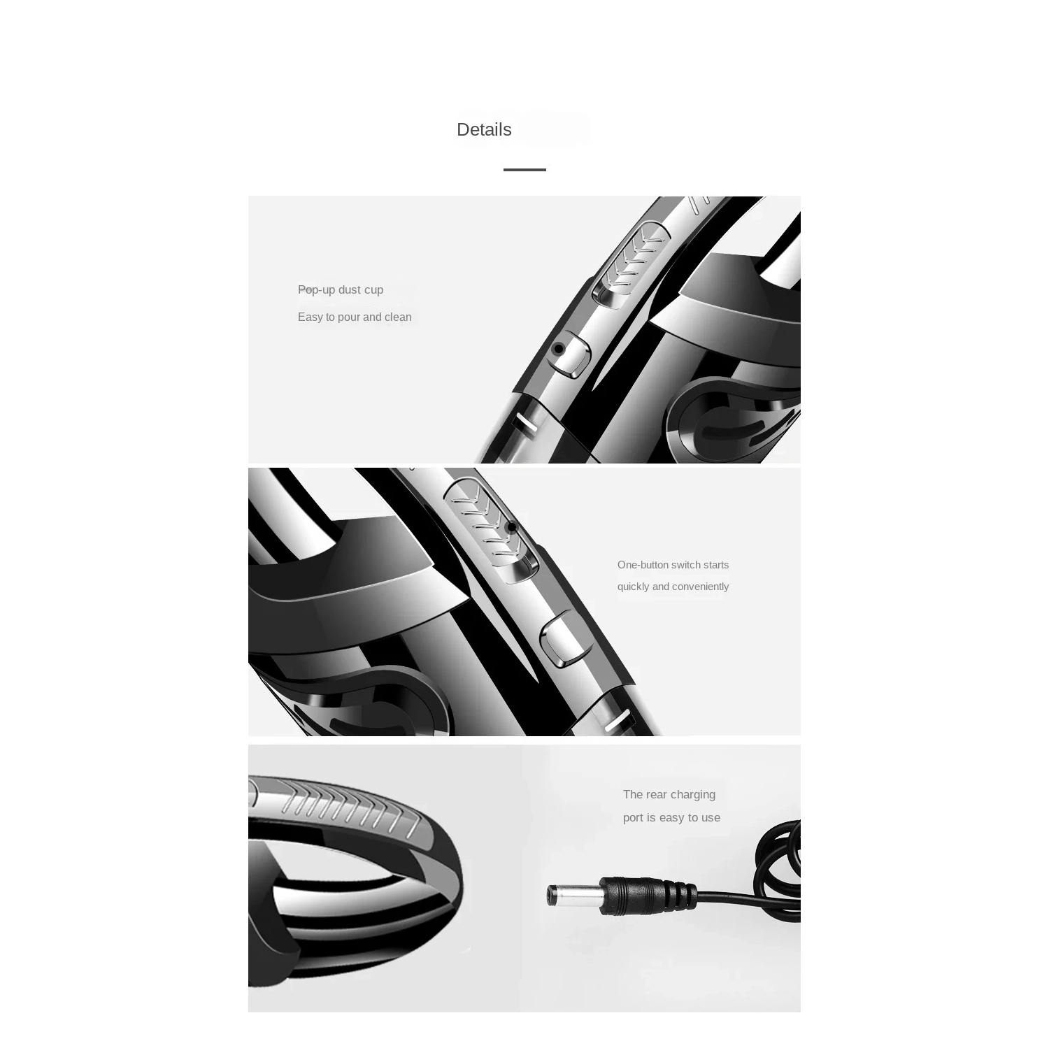 Car Vacuum Cleaner Cordless Handheld Vacuum Cleaner High-Power Wet/Dry Portable Vacuum Cleaner 4000Pa-R-6053 Black