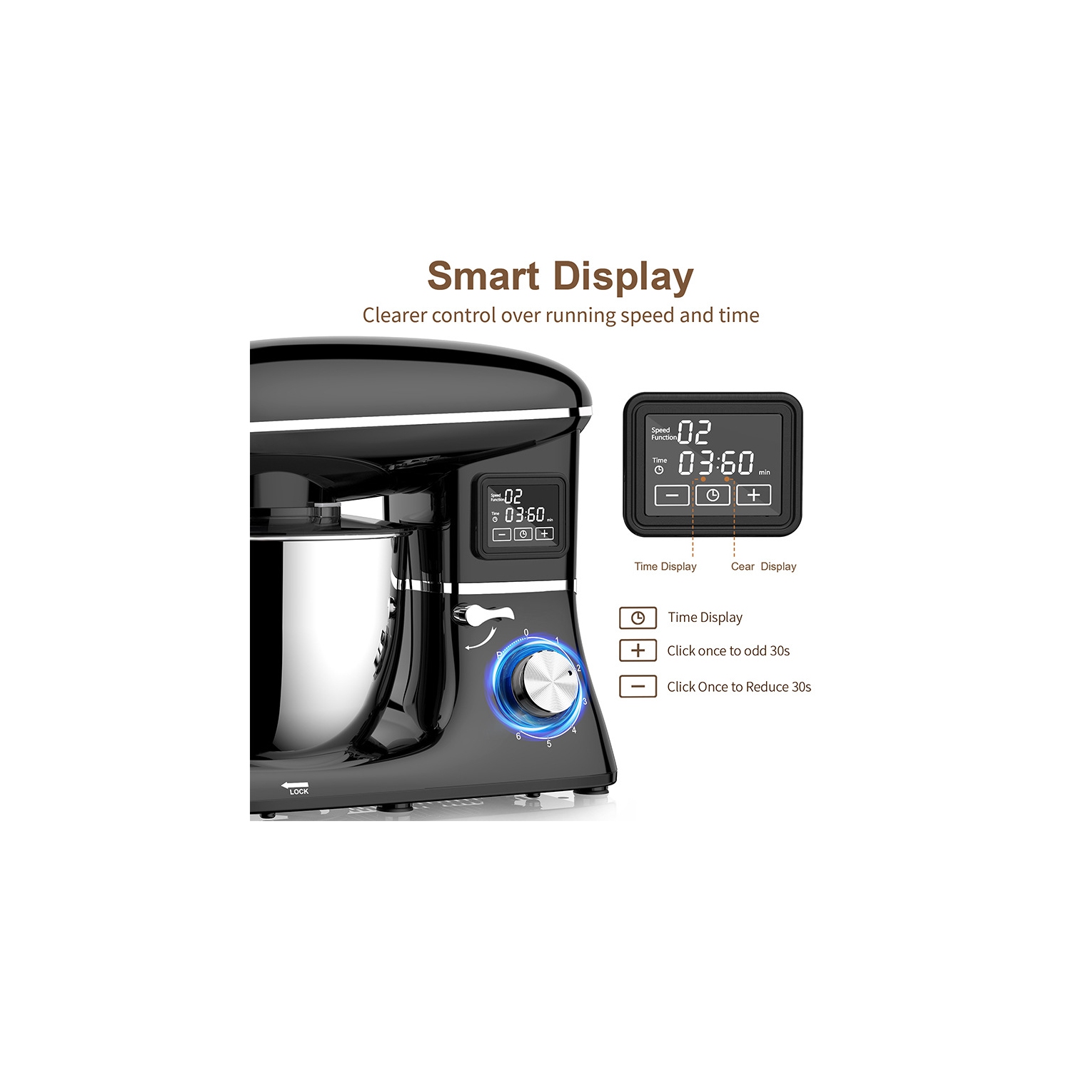 Présentoir Batteur sur socle Appareil de cuisine domestique Batteur à pâte automatique Petit appareil de cuisine – Blanc