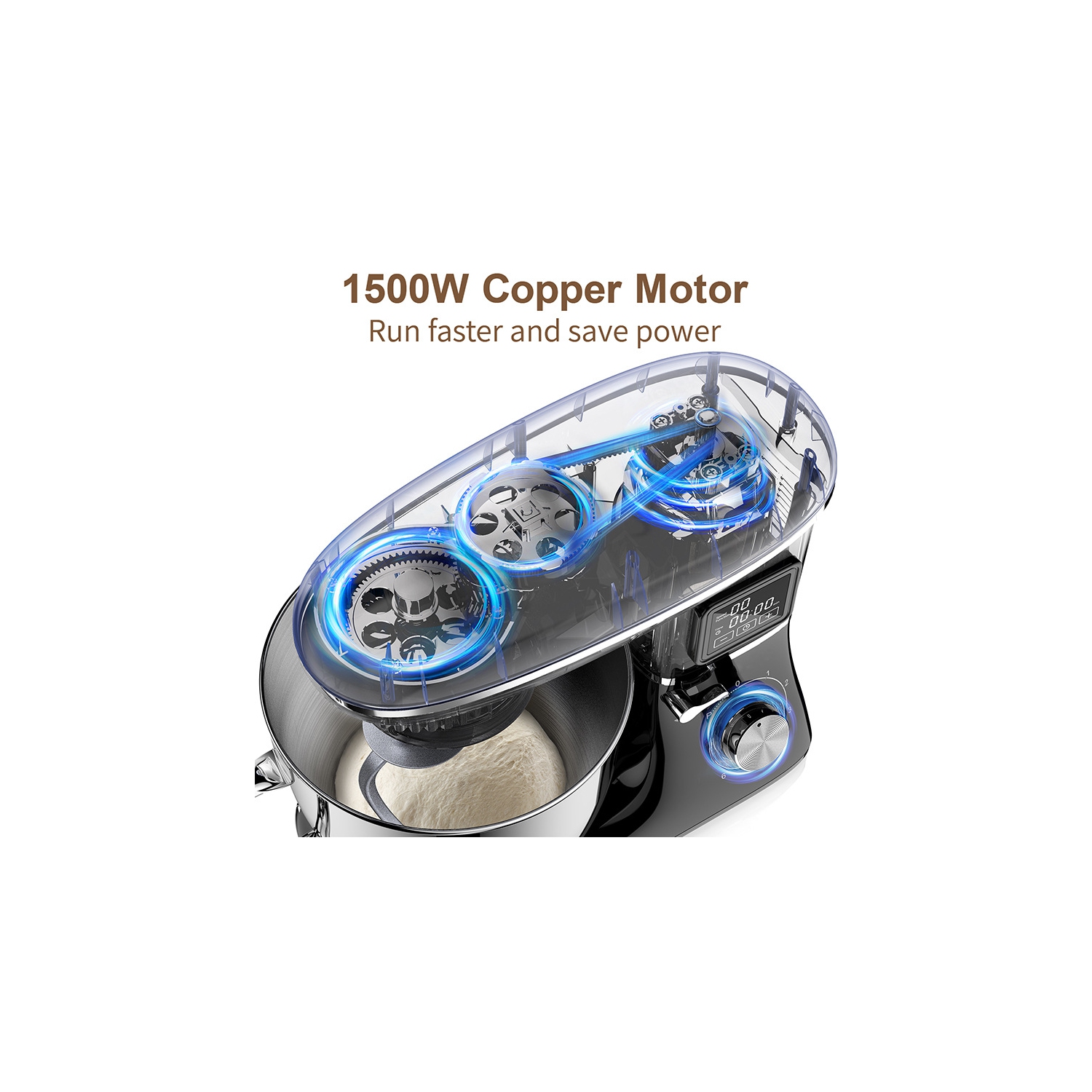 Présentoir Batteur sur socle Appareil de cuisine domestique Batteur à pâte automatique Petit appareil de cuisine – Blanc