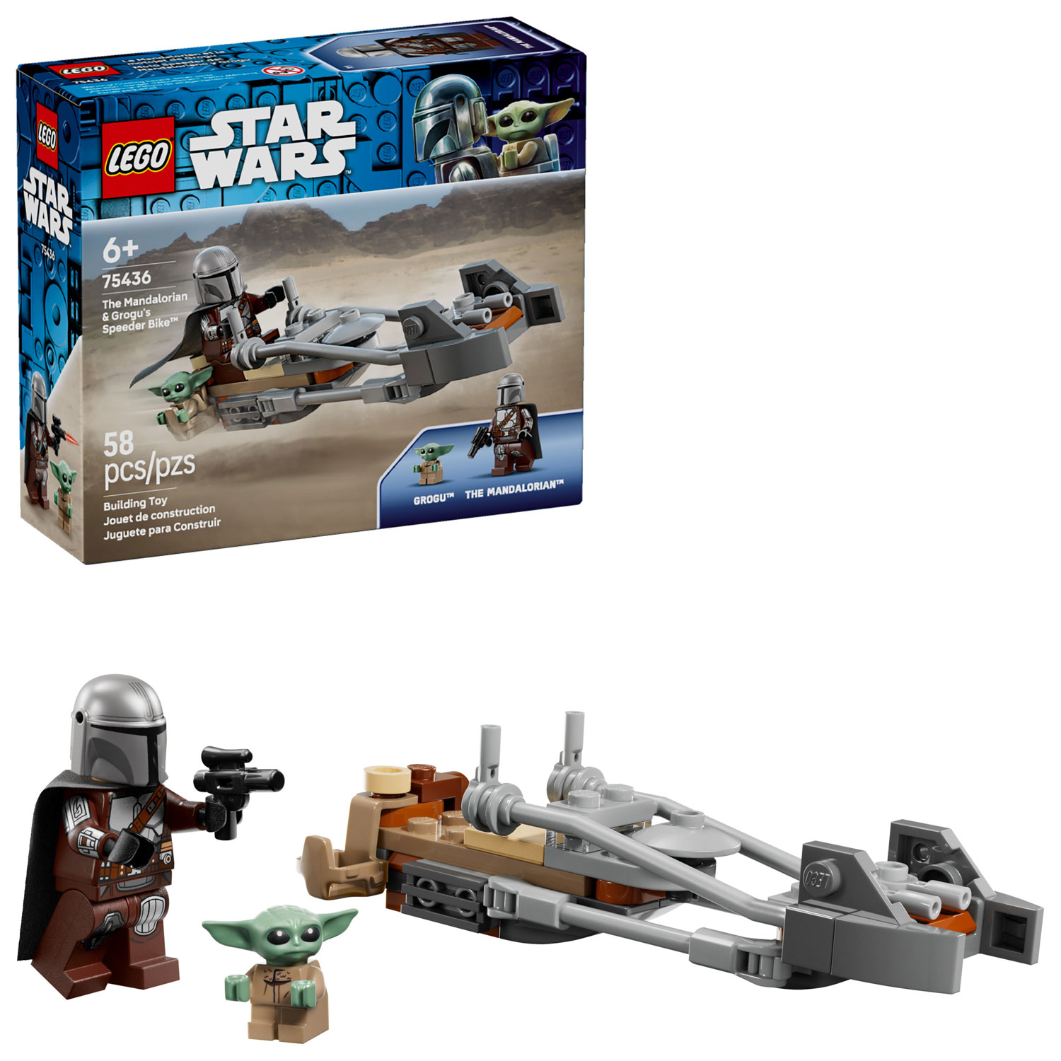 LEGO Star Wars: The Mandalorian & Grogu's Speeder Bike - 58 Pieces