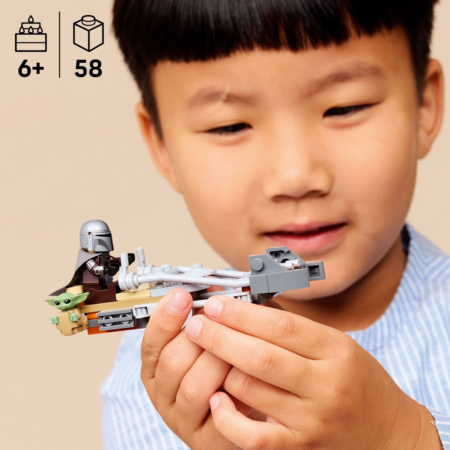 LEGO Star Wars: The Mandalorian & Grogu's Speeder Bike - 58 Pieces