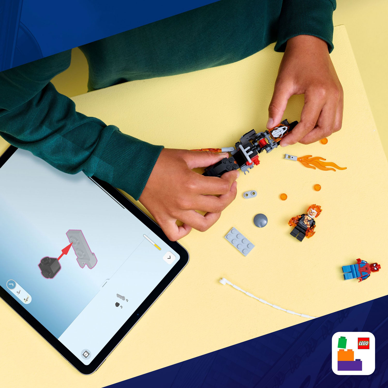 LEGO Marvel : Spider-Man contre la moto de Ghost Rider - 72 pièces