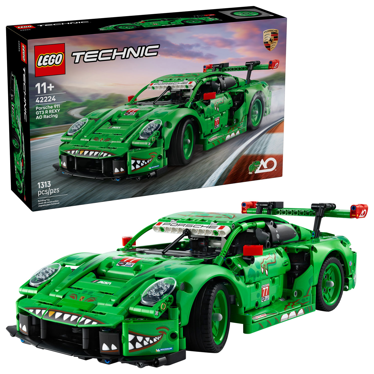 LEGO Technic: Porsche 911 GT3 R REXY AO Racing Car - 1313 Pieces
