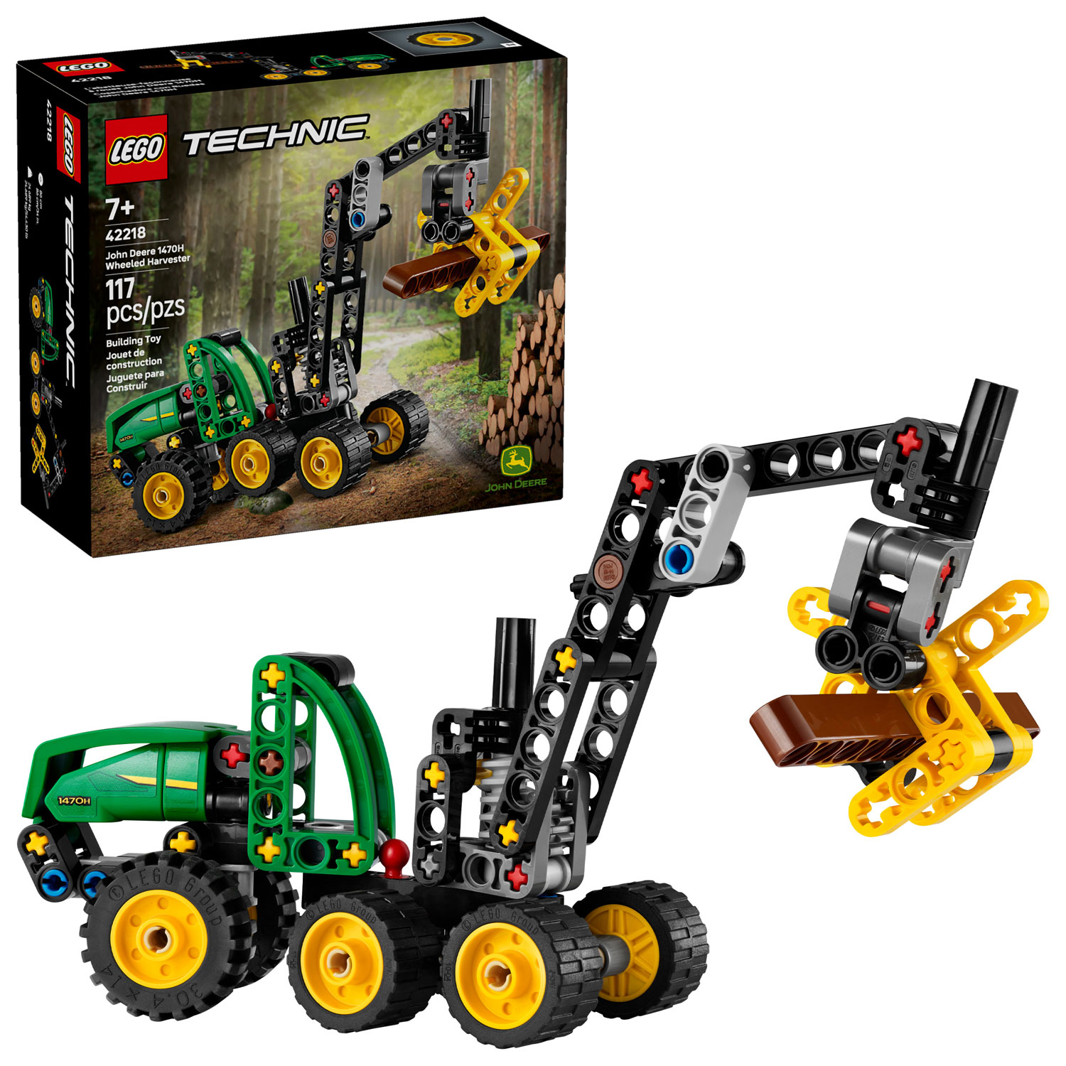 LEGO Technic : L'abatteuse-façonneuse à roues John Deere 1470H, 117 pièces