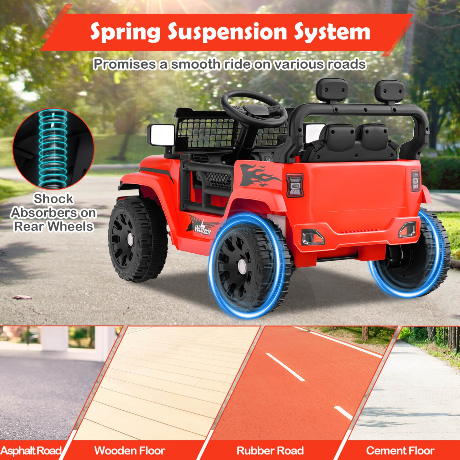 Véhicule électrique à batterie pour enfants 12 V de Costway avec télécommande Blanc/Violet/Rouge/Bleu/Noir/Rose