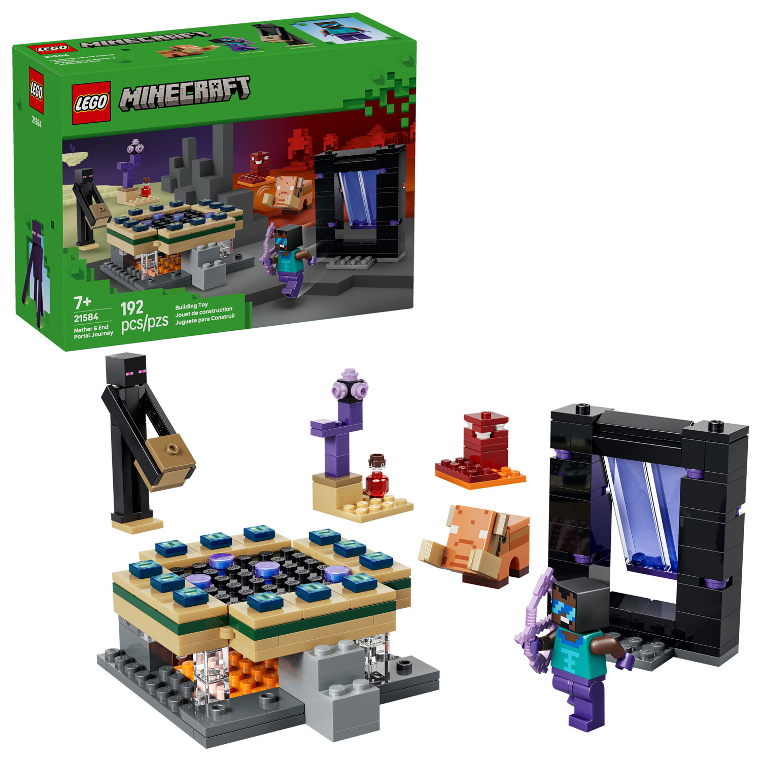 LEGO Minecraft: Nether & End Portal Journey - 192 Pieces