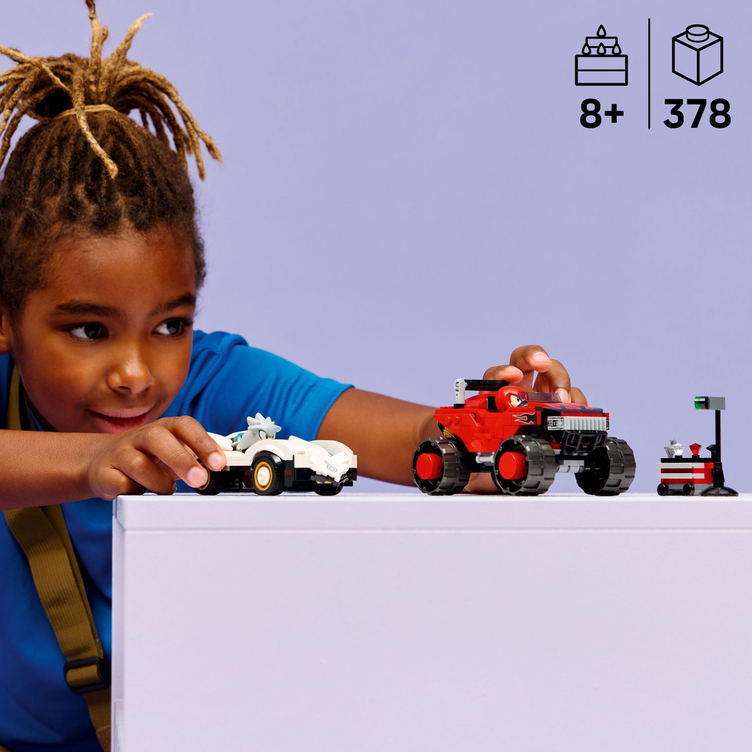 LEGO Sonic : La voiture de Silver contre le camion monstre de Knuckles - 378 pièces