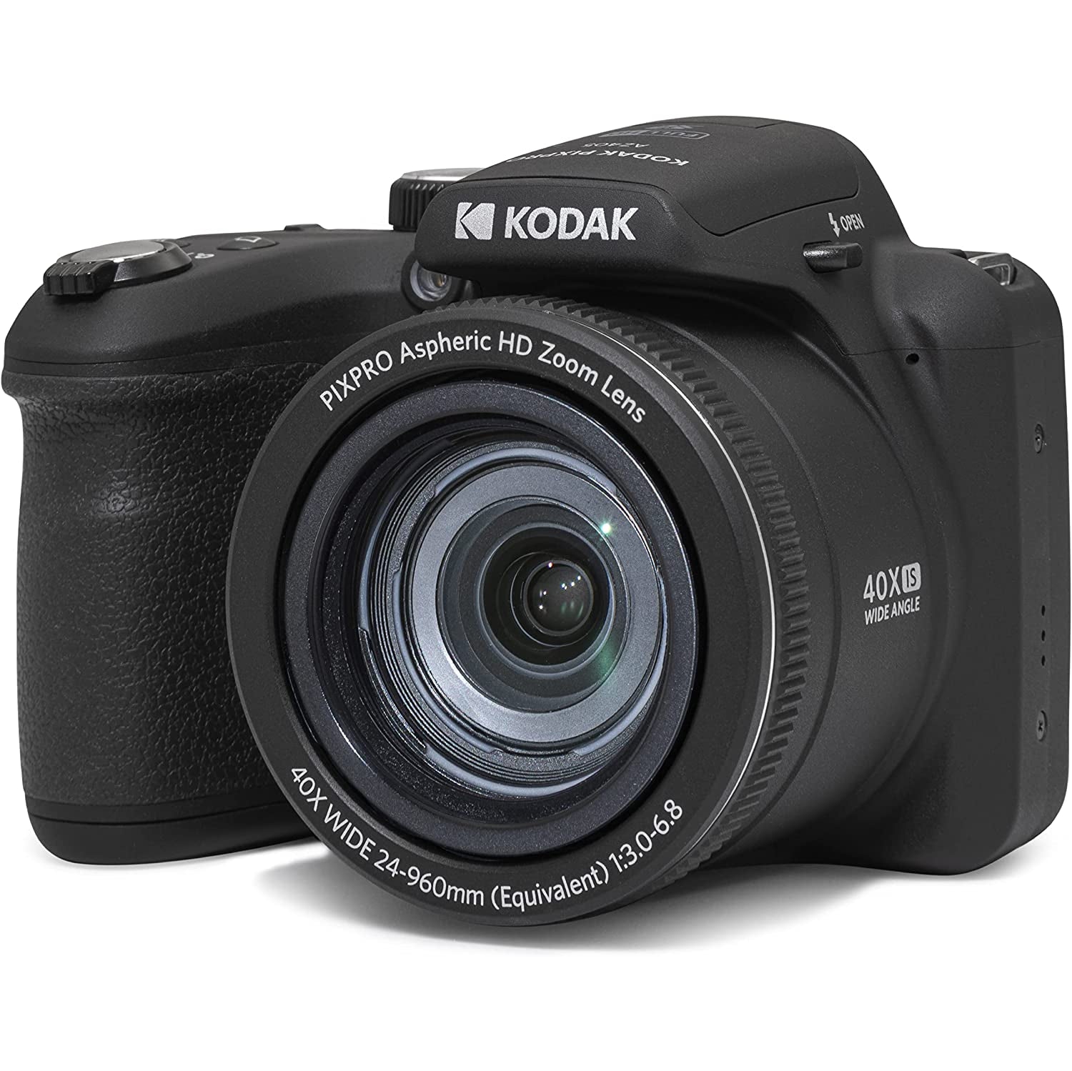 Refurbished - Kodak Pixpro AZ405 Astro Zoom 20MP Digital Camera with 40x Optical Zoom, 24mm Wide Angle Lens, and more - Black