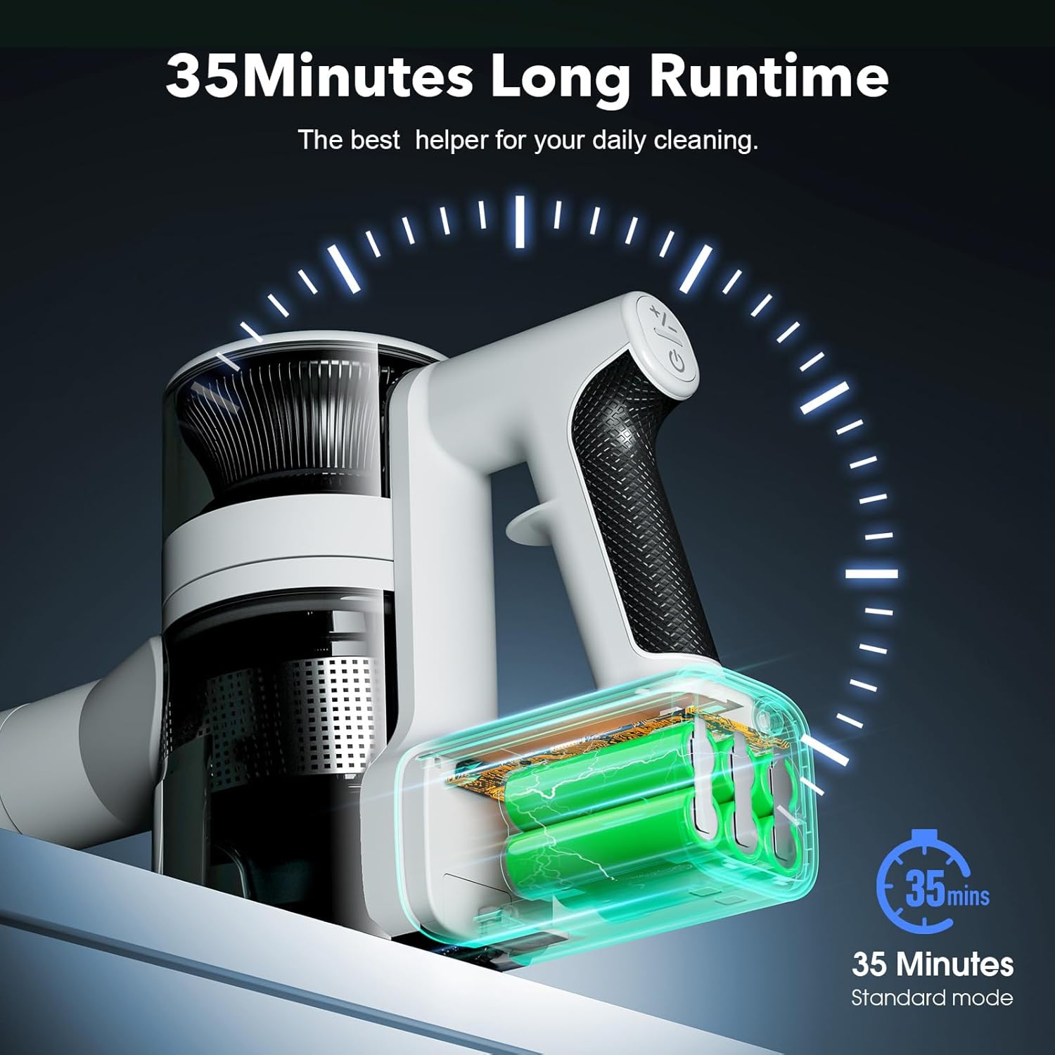 Aspirateur sans fil avec moteur de 80 000 tr/min et 2 modes réglables