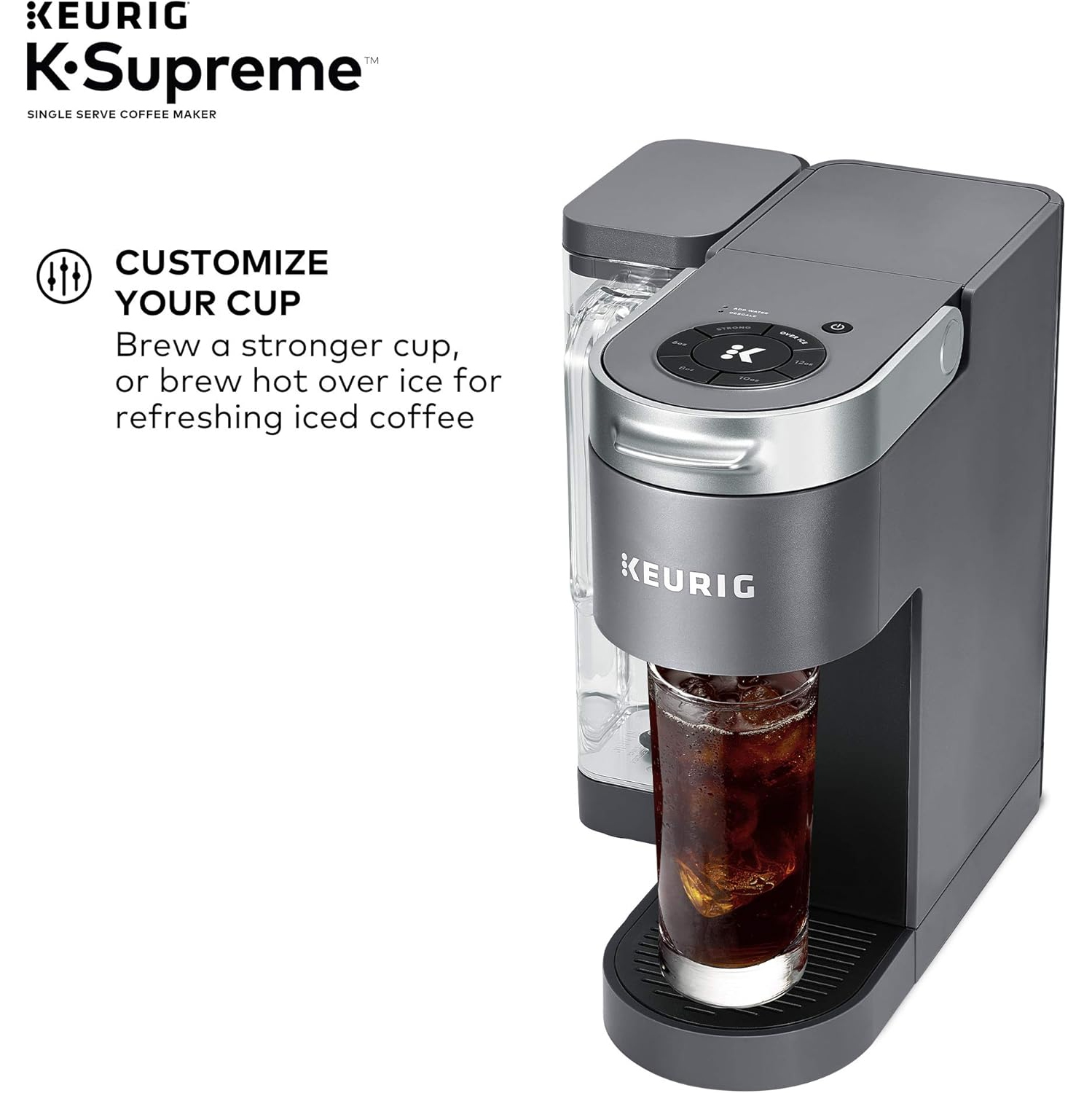 Keurig K-Supreme Single Serve Coffee Maker, Grey
