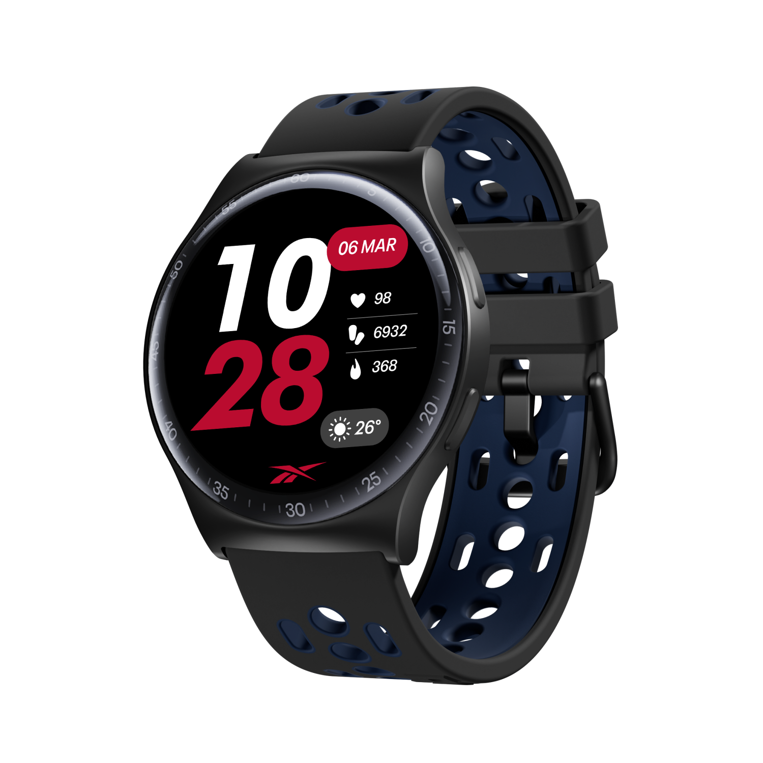 Montre intelligente Pulse de Reebok - Autonomie de 10 jours, moniteur d'activité GPS - Acier minuit