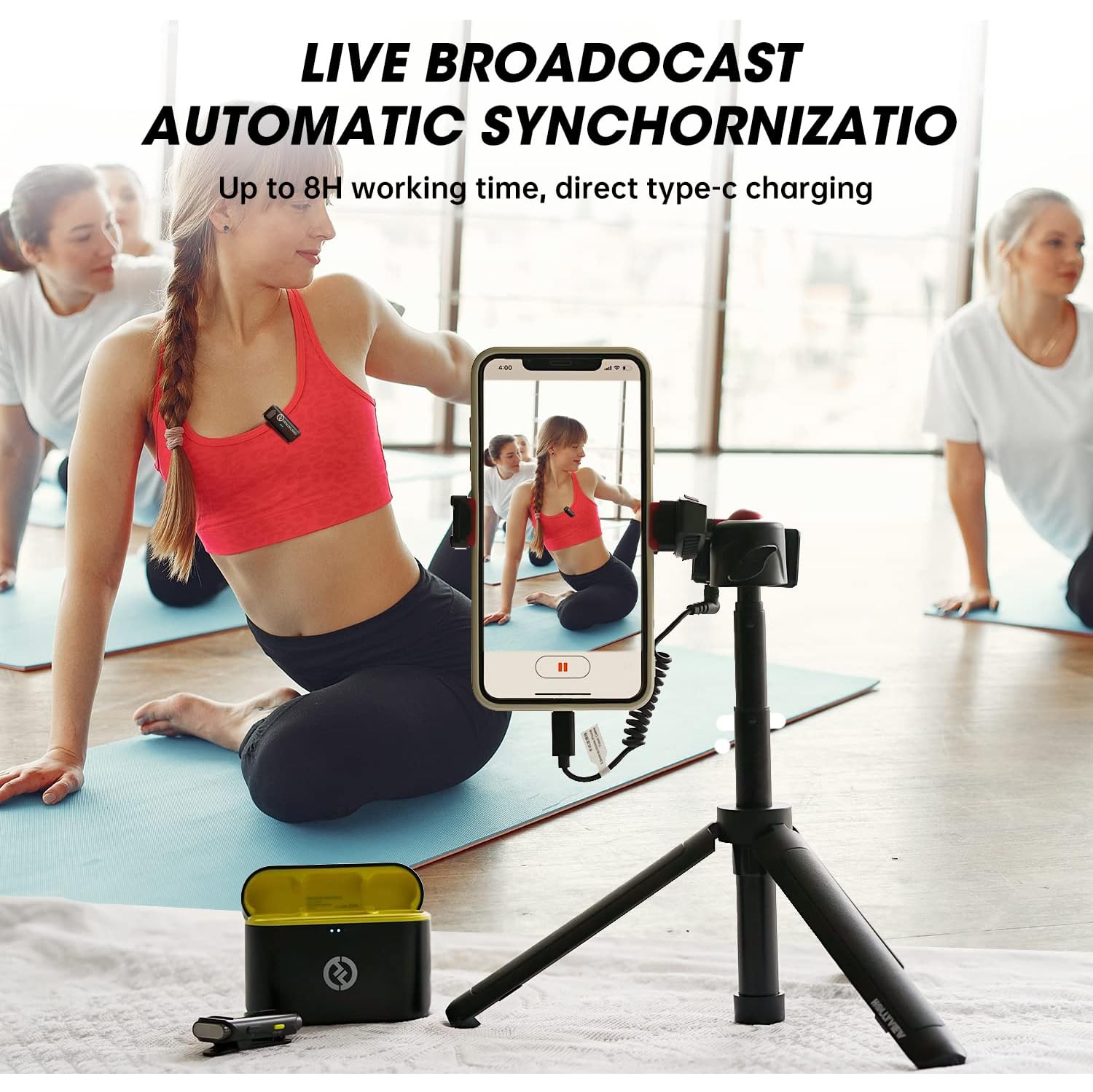 Hollyland Lark M1 2.4GHz Wireless Lavalier Microphone System, 650ft Range Noise Cancellation Dual-Channel, 2TX+1RX+Charging Case - Open Box