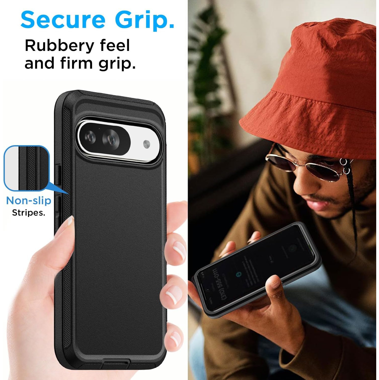 [CS] Triple 3 Layers Shockproof Heavy Duty Defender Hard Case for Google Pixel 10 Pro XL, Black