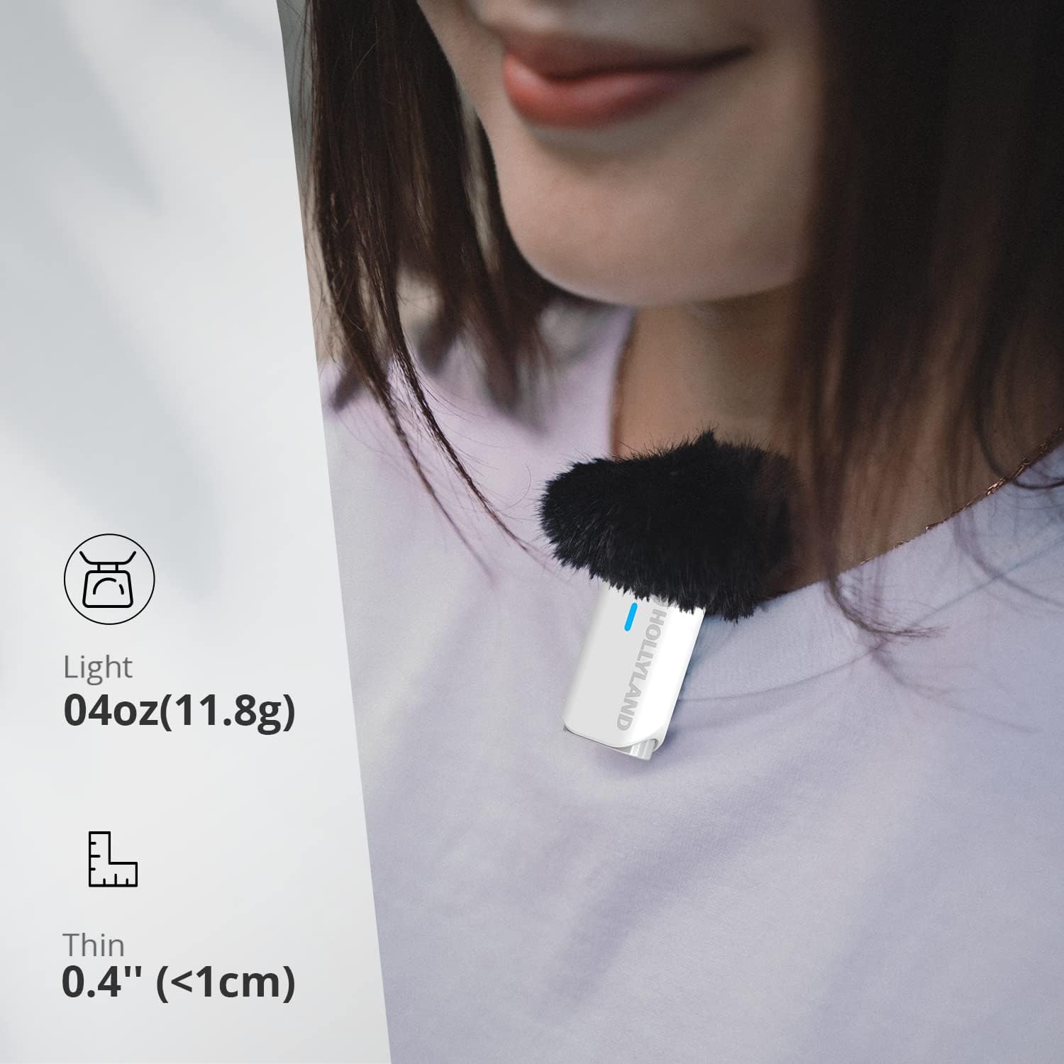 Hollyland Lark M1 Wireless Lavalier Microphone Active Noise Cancellation, 200m Range, 8H Battery Life, Portable Ultramini, Wireless Microphone , USB