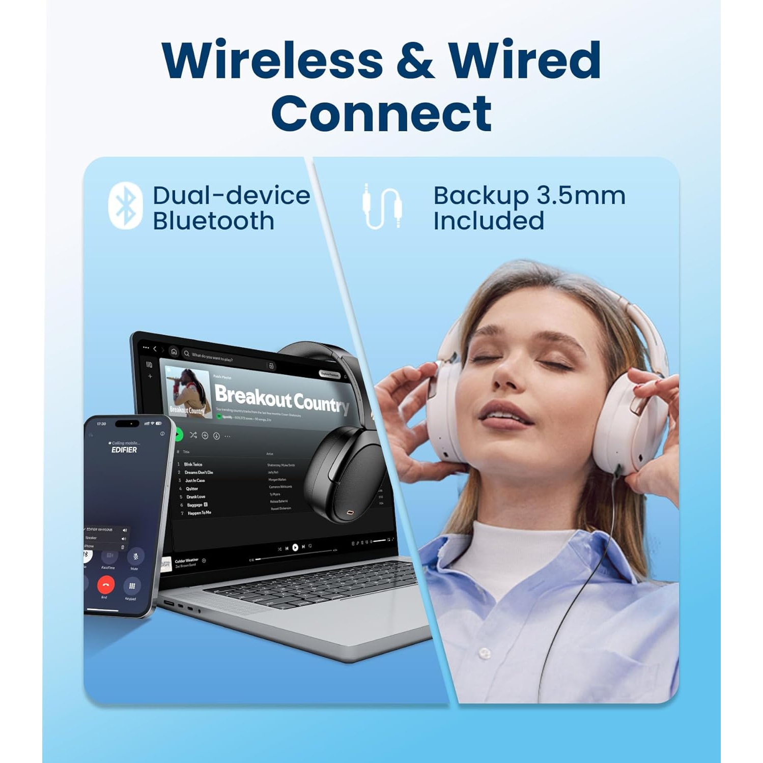 Edifier WH950NB Gen 2 Wireless Hybrid Active Noise Cancelling Headphones