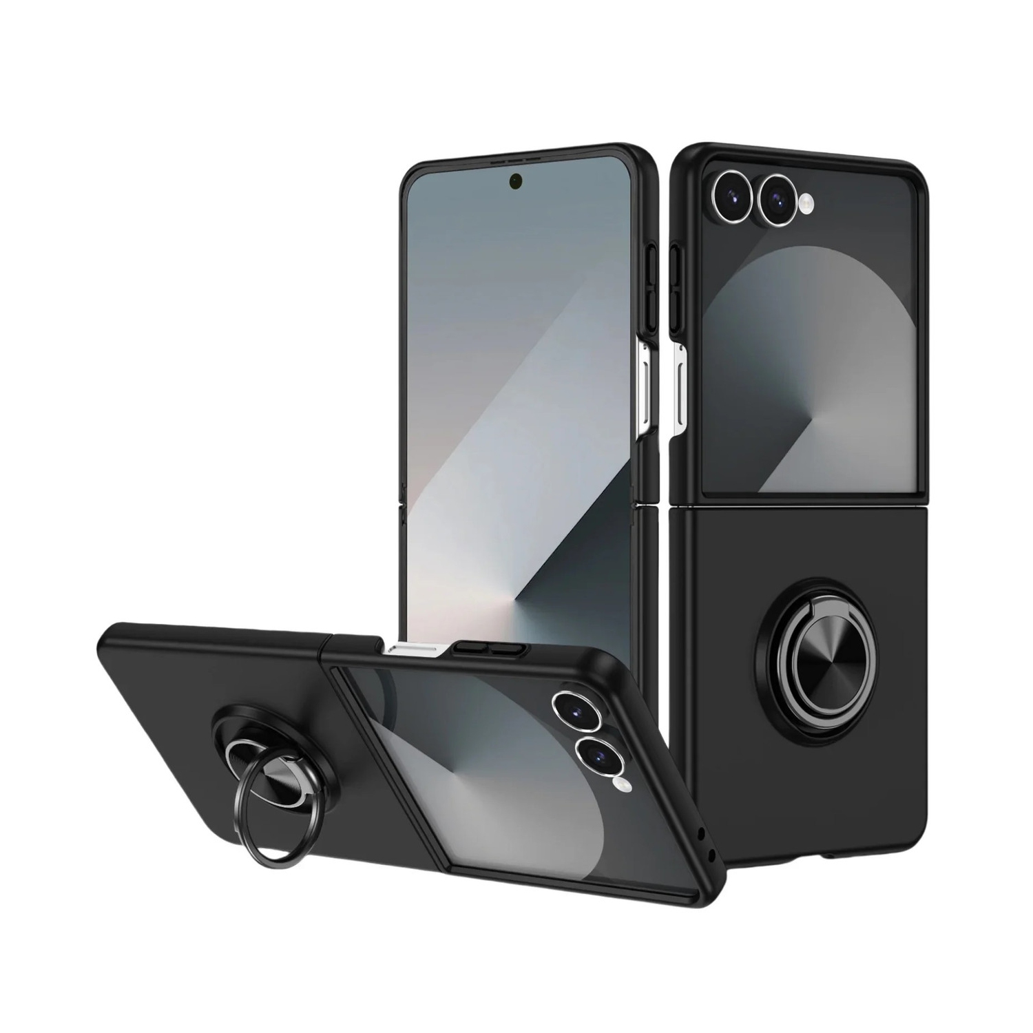 [CS] Étui magnétique hybride avec anneau invisible pour Samsung Galaxy Z Flip 7, noir