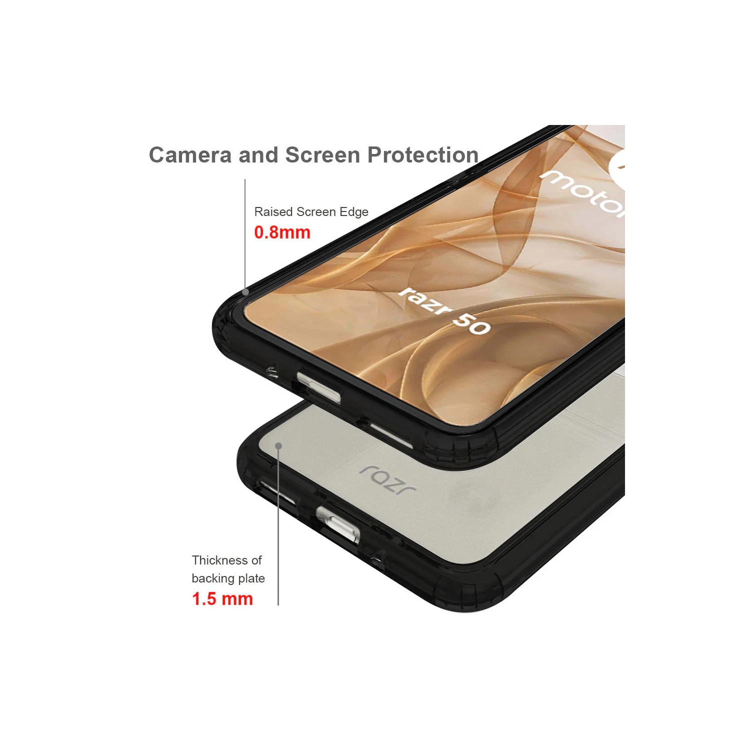 [CS] Thin Hard PC TPU Back Cover Case for Motorola Moto Razr 2024 2025, Black