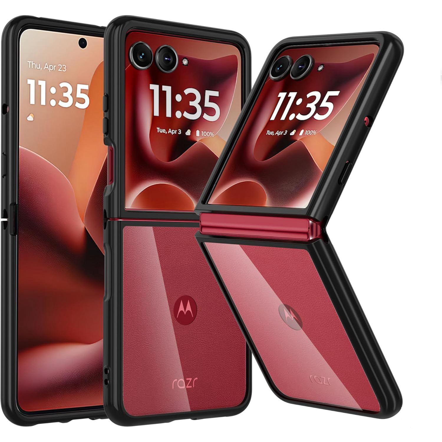 [CS] Thin Hard PC TPU Back Cover Case for Motorola Moto Razr Ultra 2025, Black