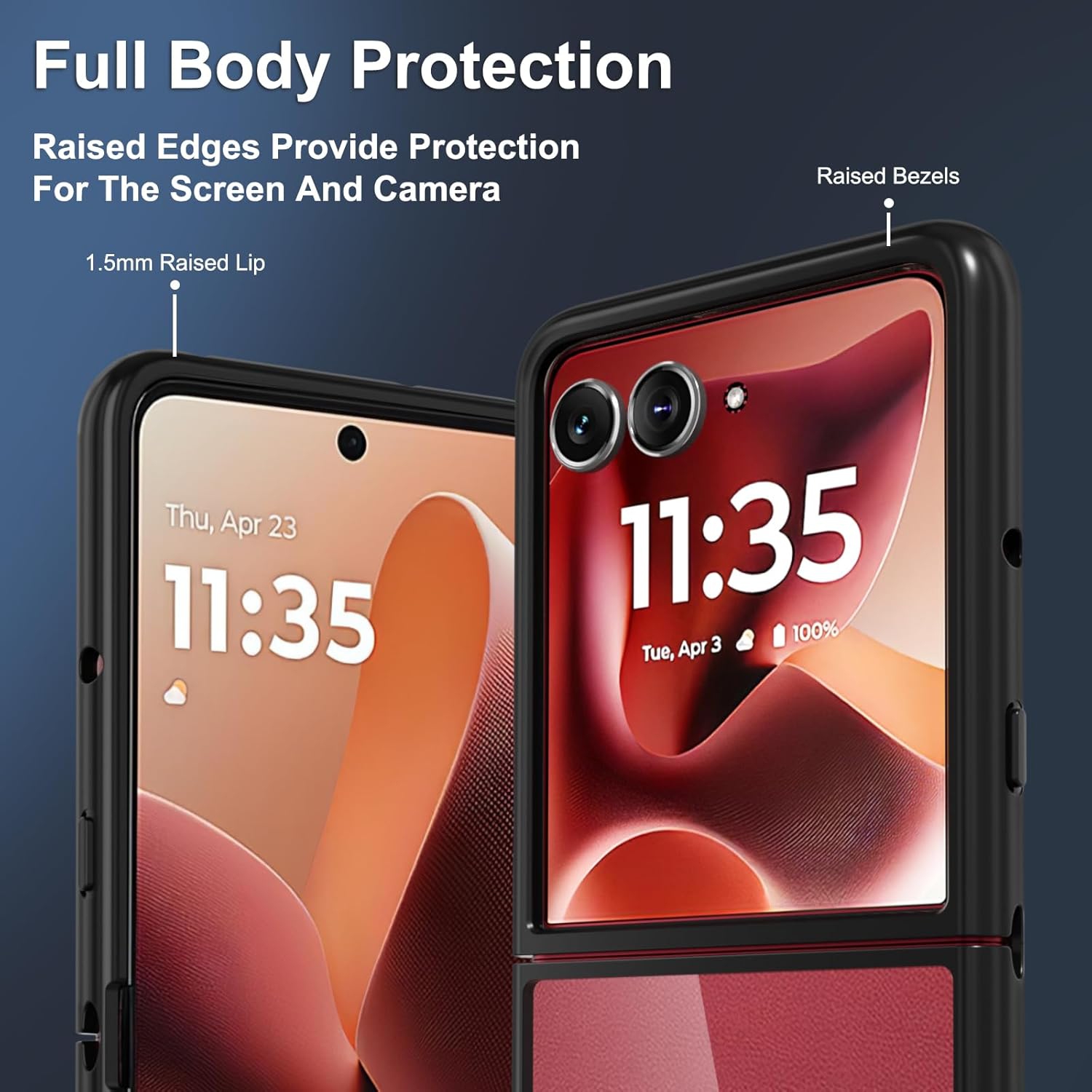 [CS] Thin Hard PC TPU Back Cover Case for Motorola Moto Razr Ultra 2025, Black