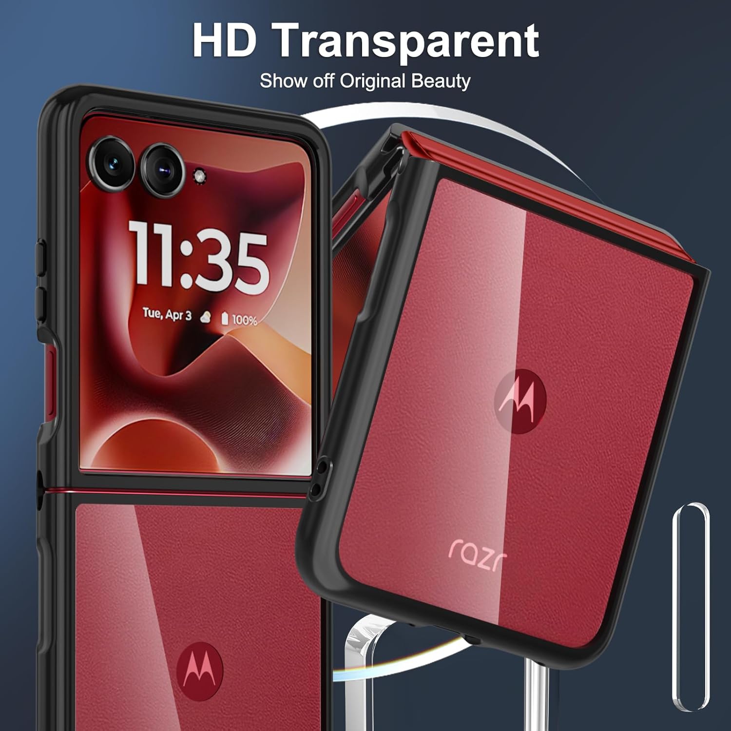 [CS] Thin Hard PC TPU Back Cover Case for Motorola Moto Razr Ultra 2025, Black