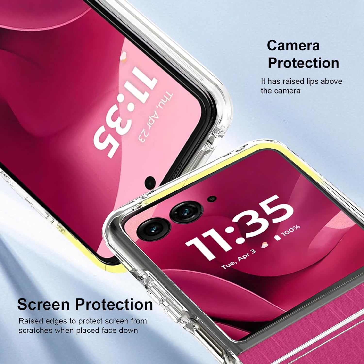 [CS] Thin Hard PC TPU Back Cover Case for Motorola Moto Razr Ultra 2025, Clear