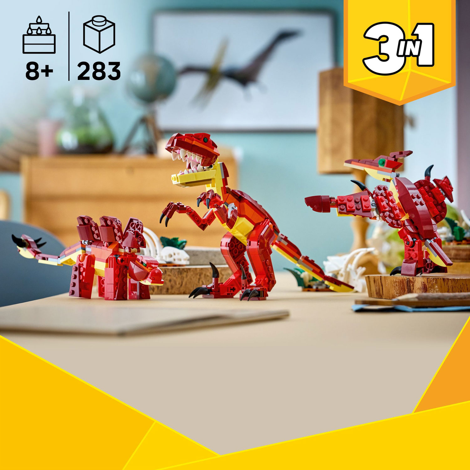 LEGO Creator : trois-en-un Le dinosaure féroce - 283 pièces
