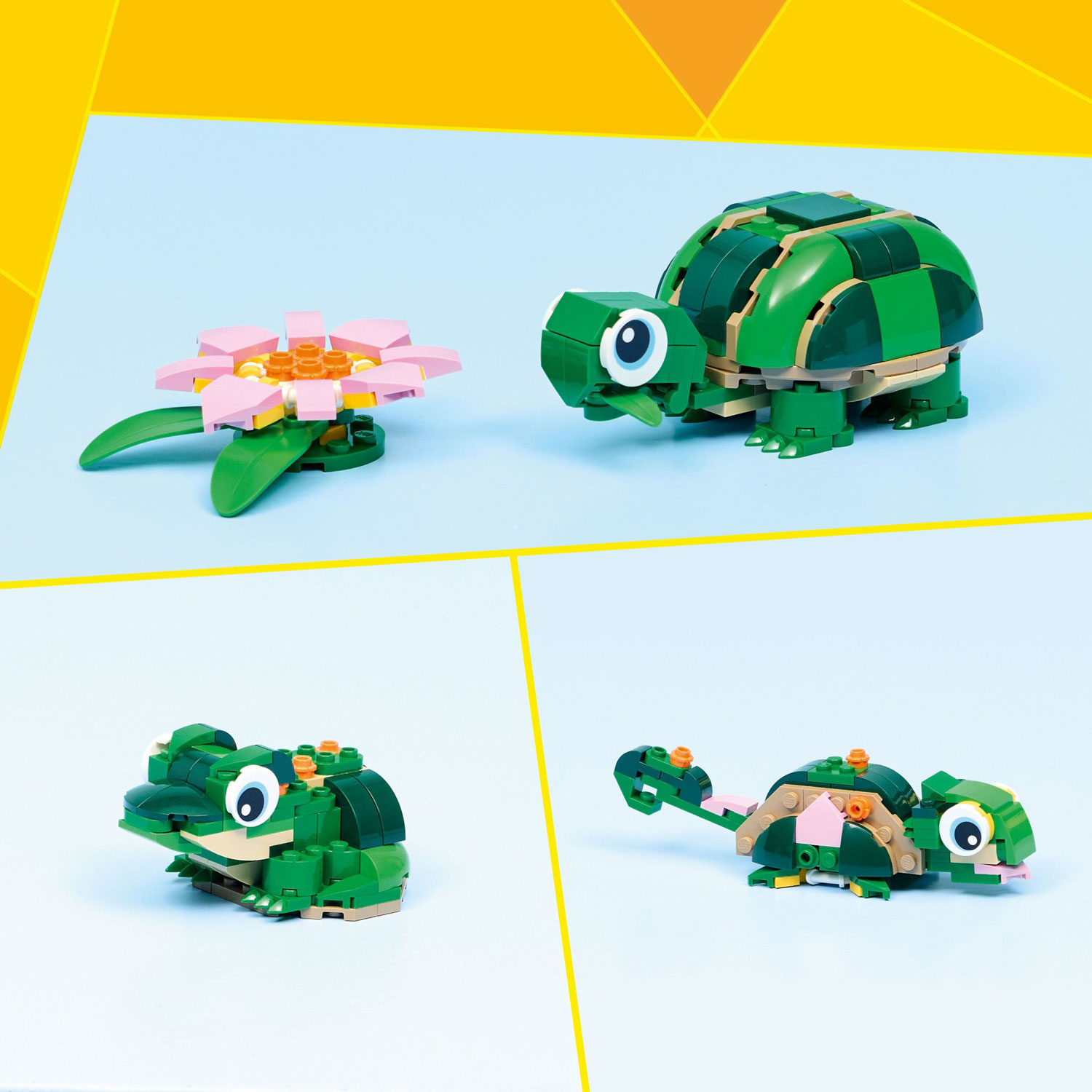 LEGO Creator: 3 in 1 Turtle with a Water Lily Flower - 124 Pieces