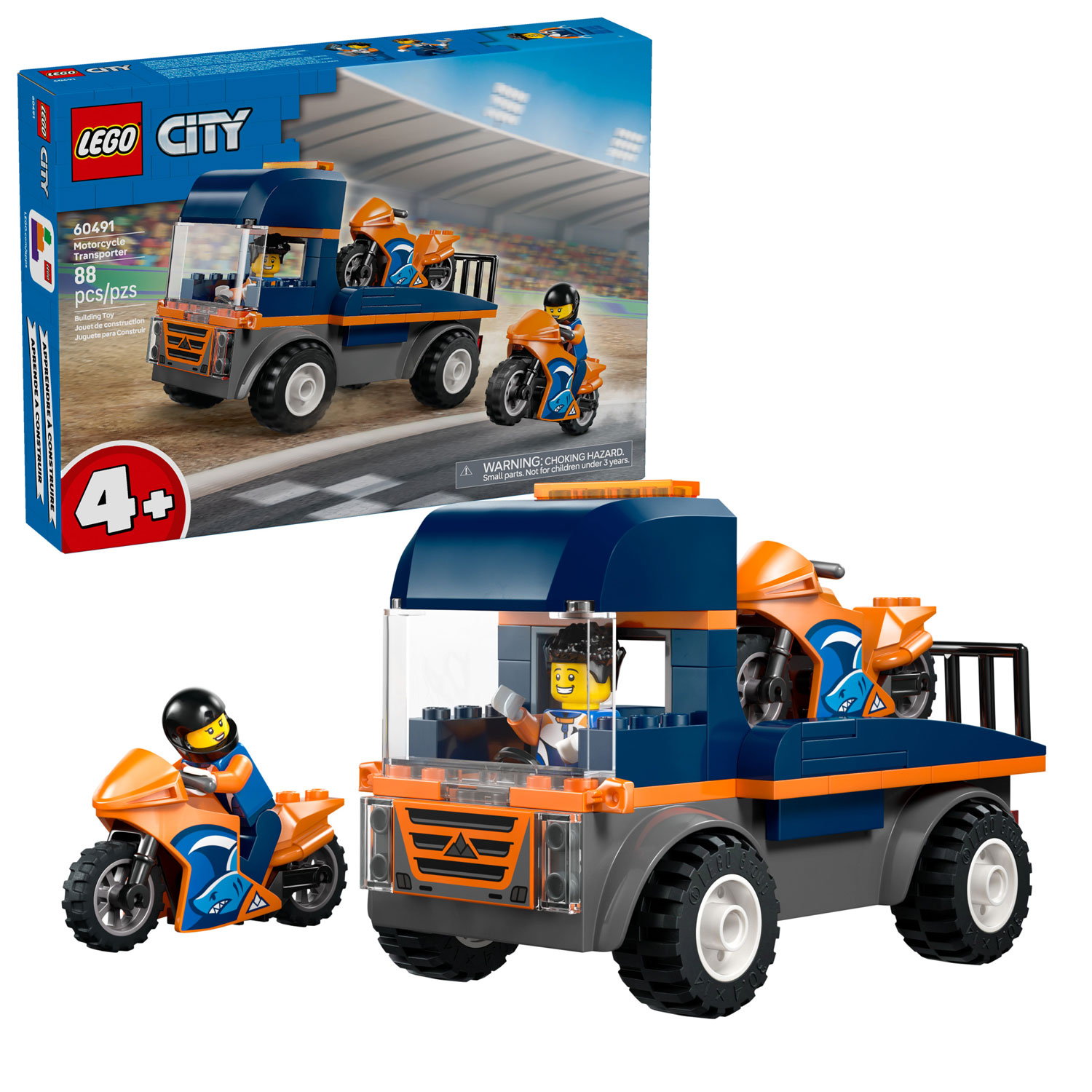 LEGO City Great Vehicles: Motorcycle Transporter - 88 Pieces