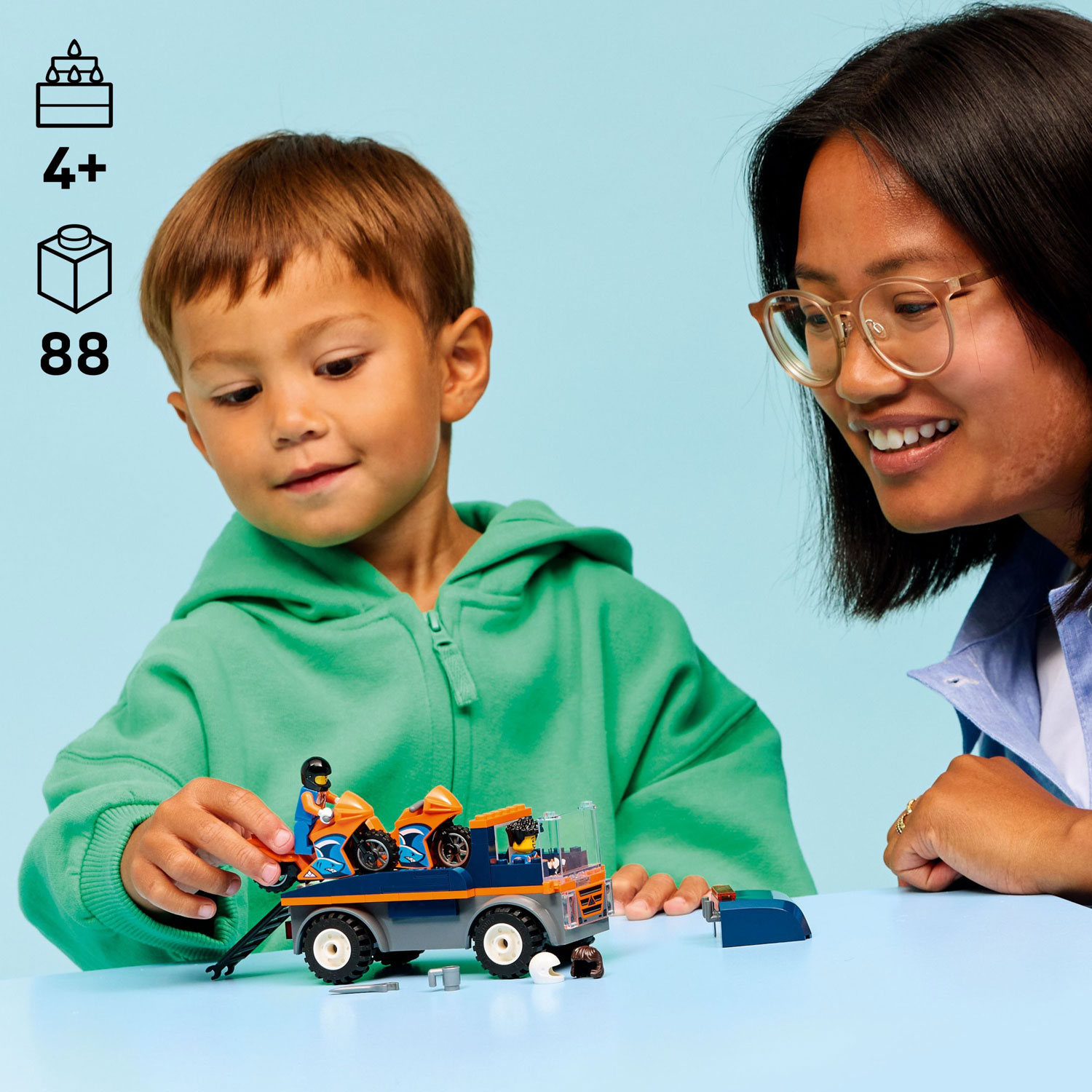 LEGO City Great Vehicles: Motorcycle Transporter - 88 Pieces