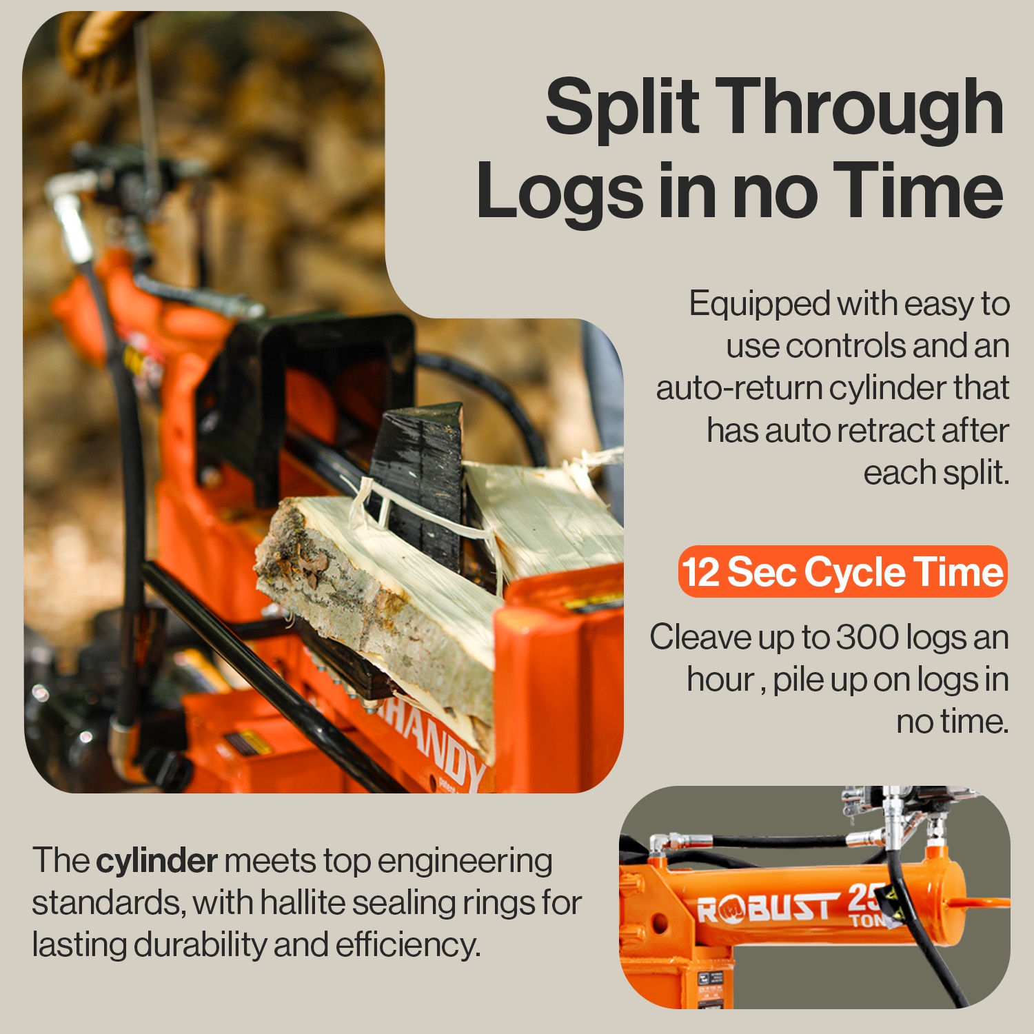 SuperHandy Gas-Powered Log Splitter