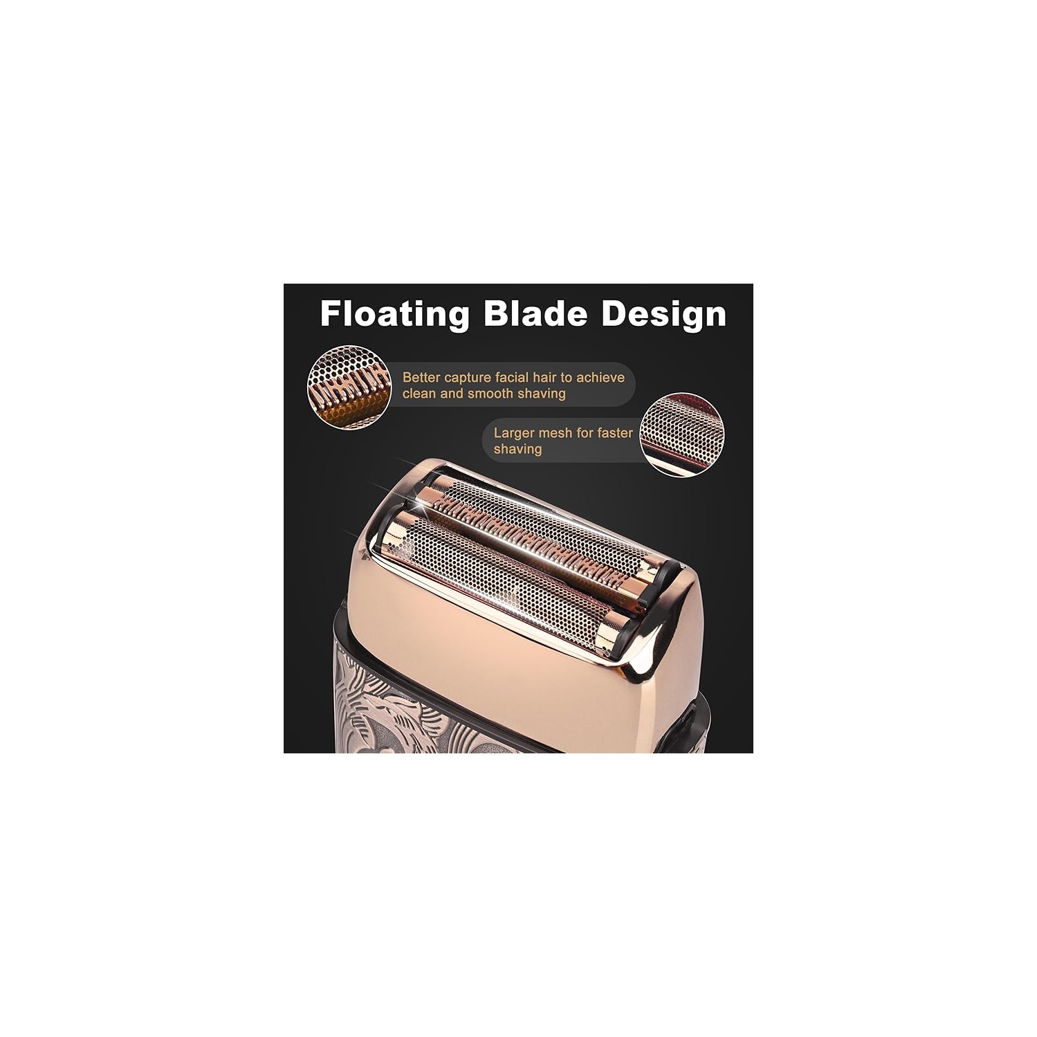 Rasoirs électriques à grille Ufree, trousse de toilette pour hommes avec tondeuse à barbe pour moustache de visage, rasoirs à tête sans fil pour