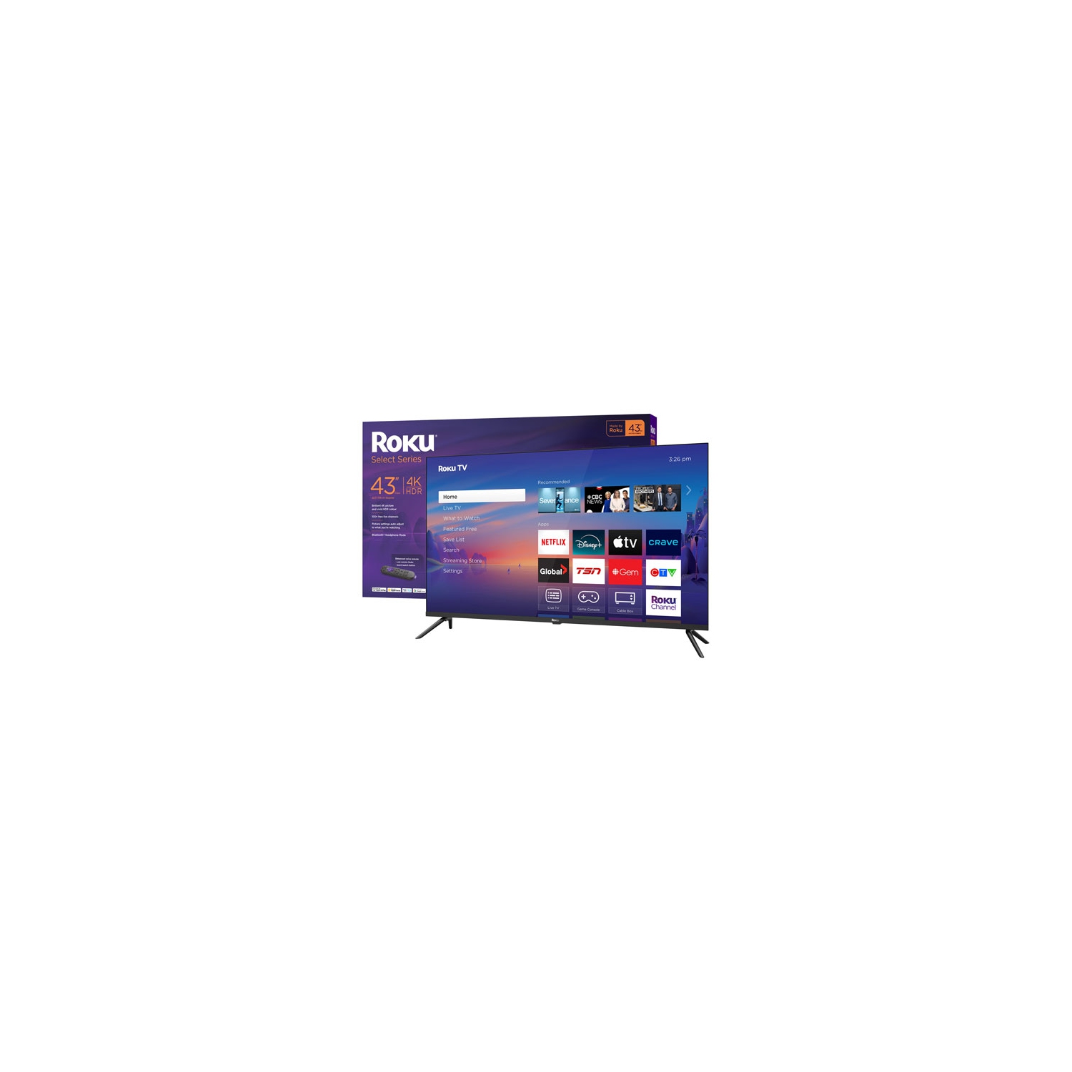 Open Box - Roku Select Series 43" 4K UHD HDR LED Roku Smart TV - 2025