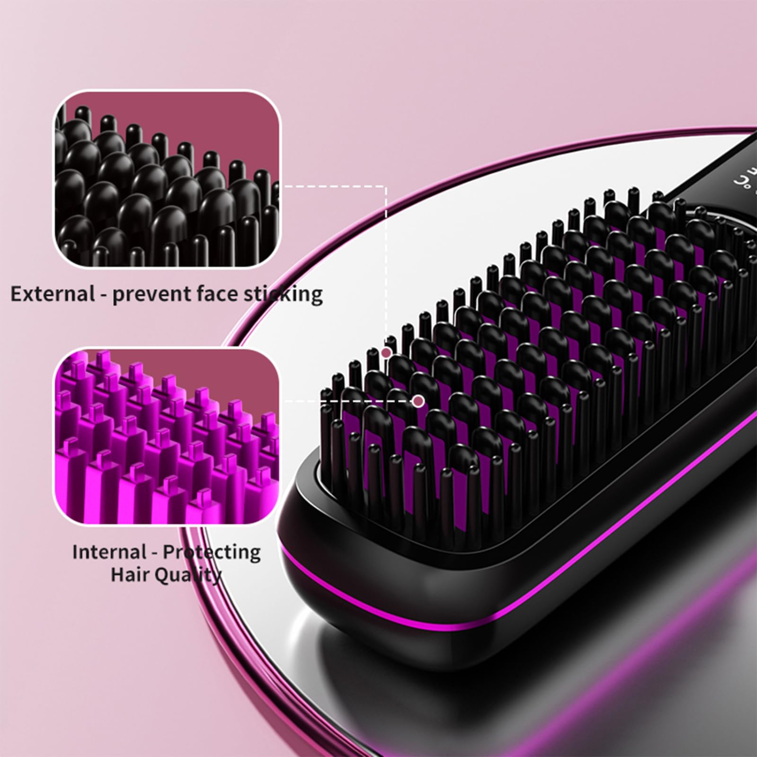 Hair Straightening Brush Cordless Hair Straightening Brush Heated Fast Electric Brush Multifunctional Hot Comb Hair with Charging Base
