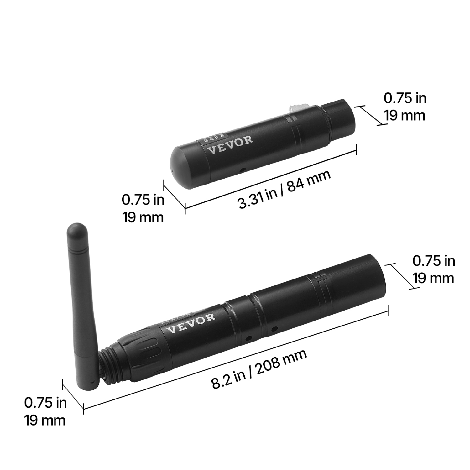Récepteur sans fil DMX à bande ISM 2,4 GHz VEVOR, 7 récepteurs et 1 émetteur, portée de transmission 656&nbsp;pi, avec sac et adaptateur, commande