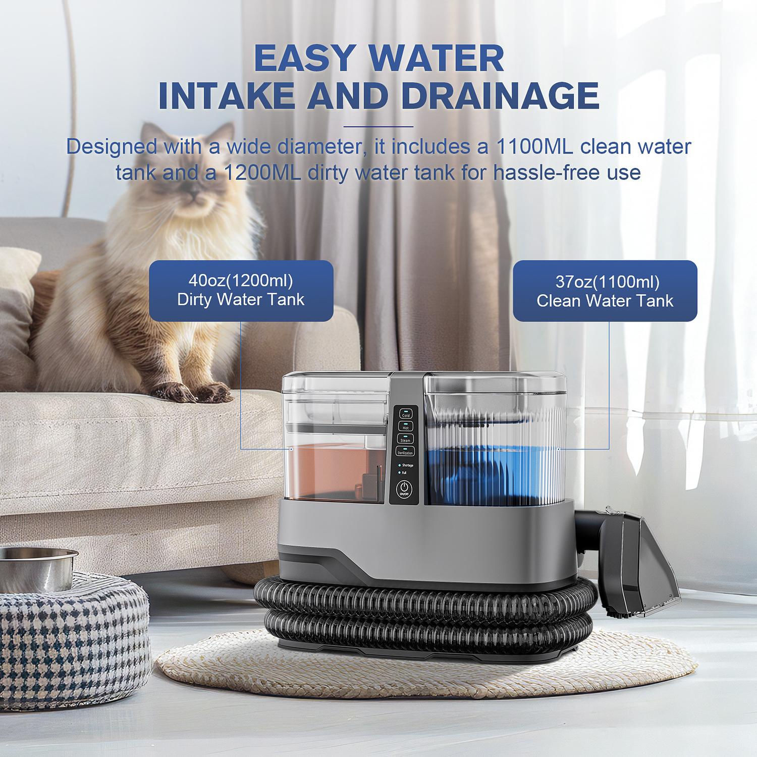 Carpet Cleaner 17Kpa Large Suction Portable Indoor Cleaner Spray Vacuum Cleaner Suitable for Sofa, Carpet, and Mattress