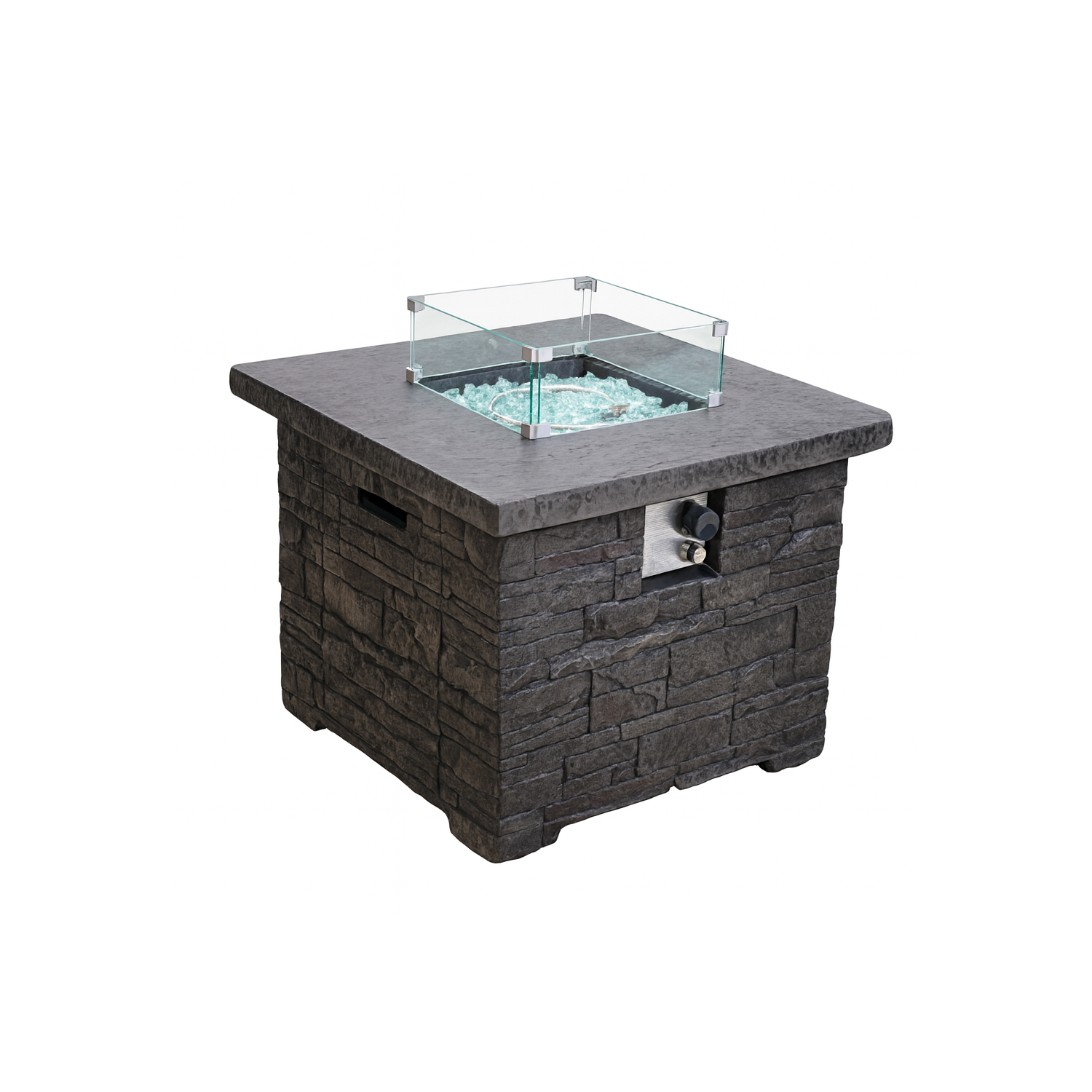 Tables Patioflame carrées de 32&nbsp;po de ZACHVO – Brûleur 50000&nbsp;BTU – Blanc