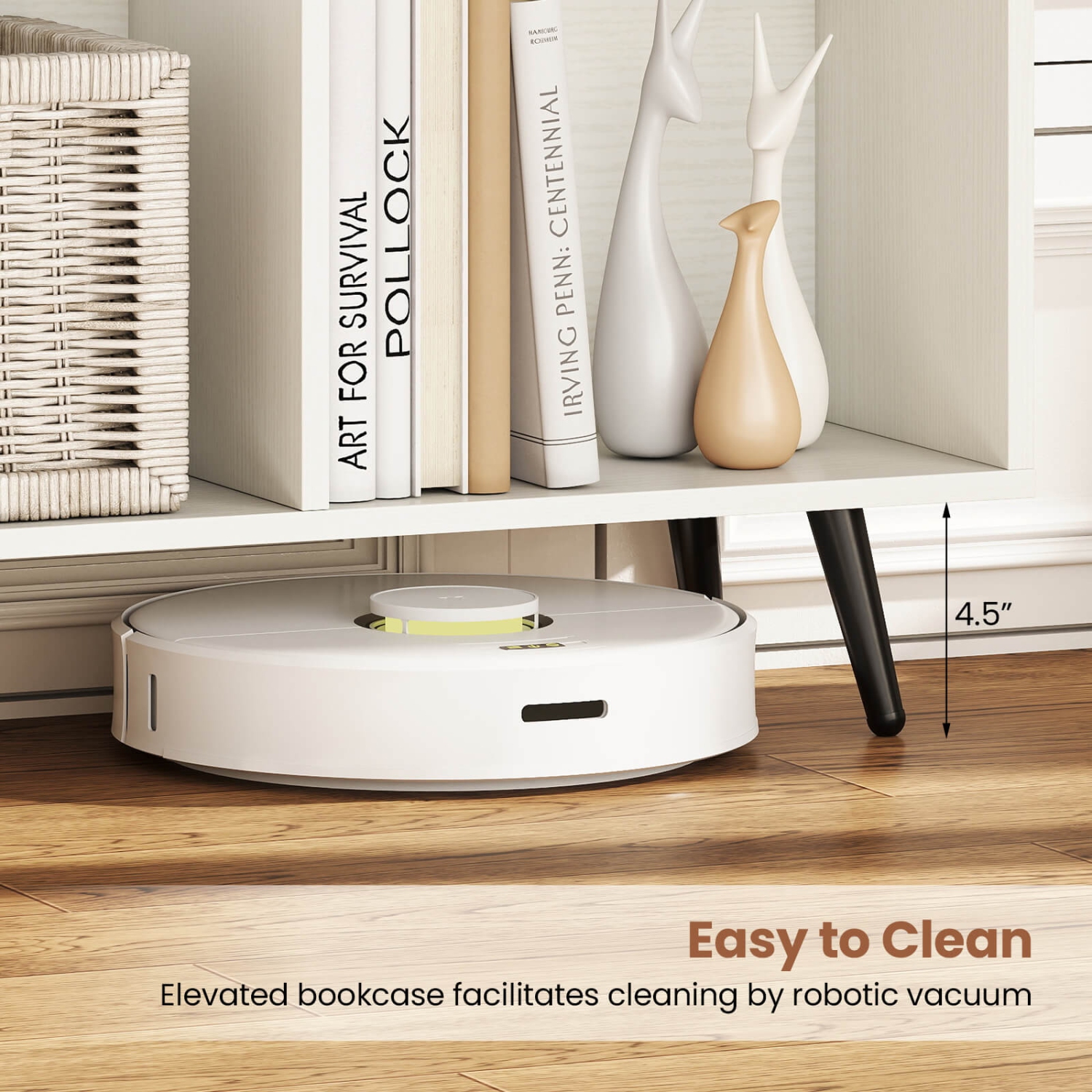 Bibliothèque Cube de 31,5/39,5/47/55&nbsp;po 7/8/10/10 de Costway avec pattes en métal 4/5 2 appareils antibasculement