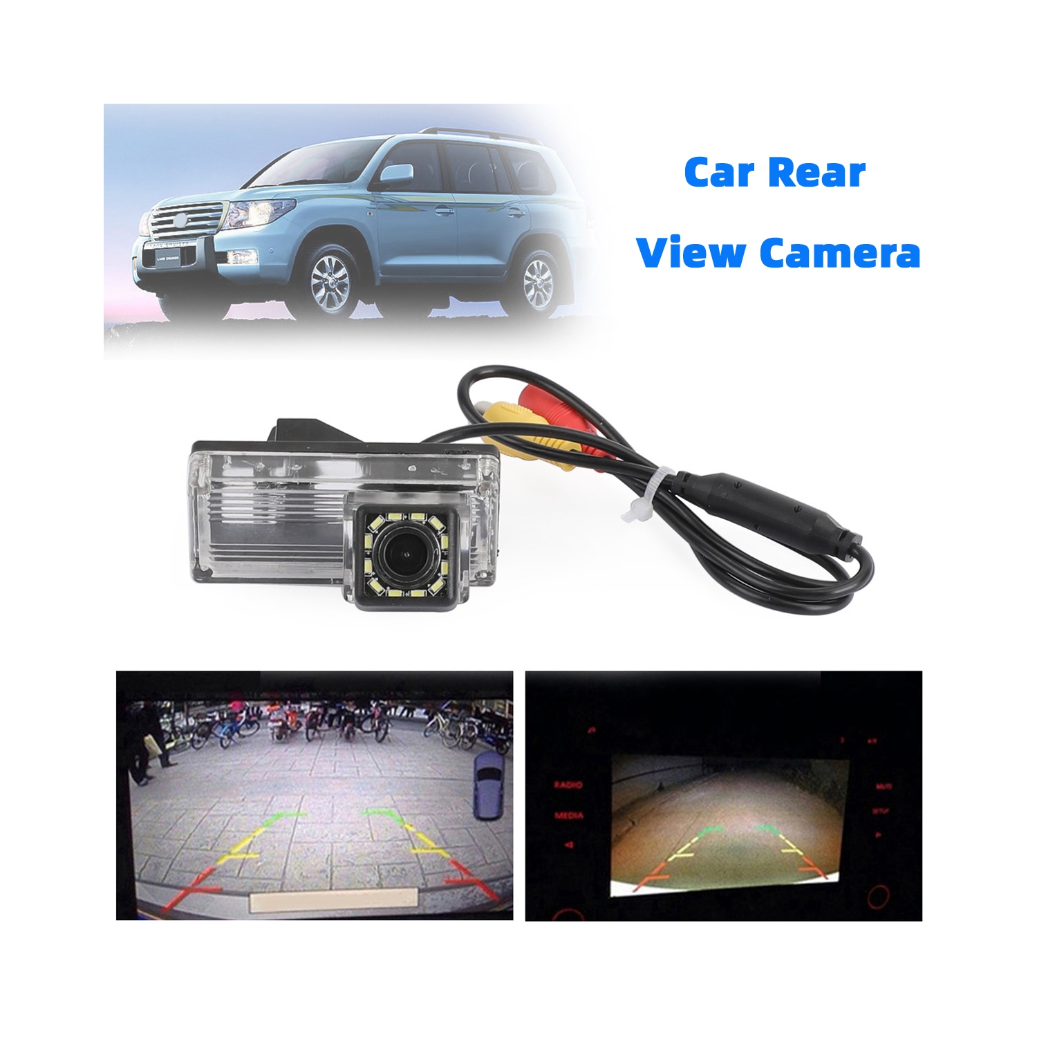 Caméra de recul 12LED Fit pour Toyota Land Cruiser série 70/100/200