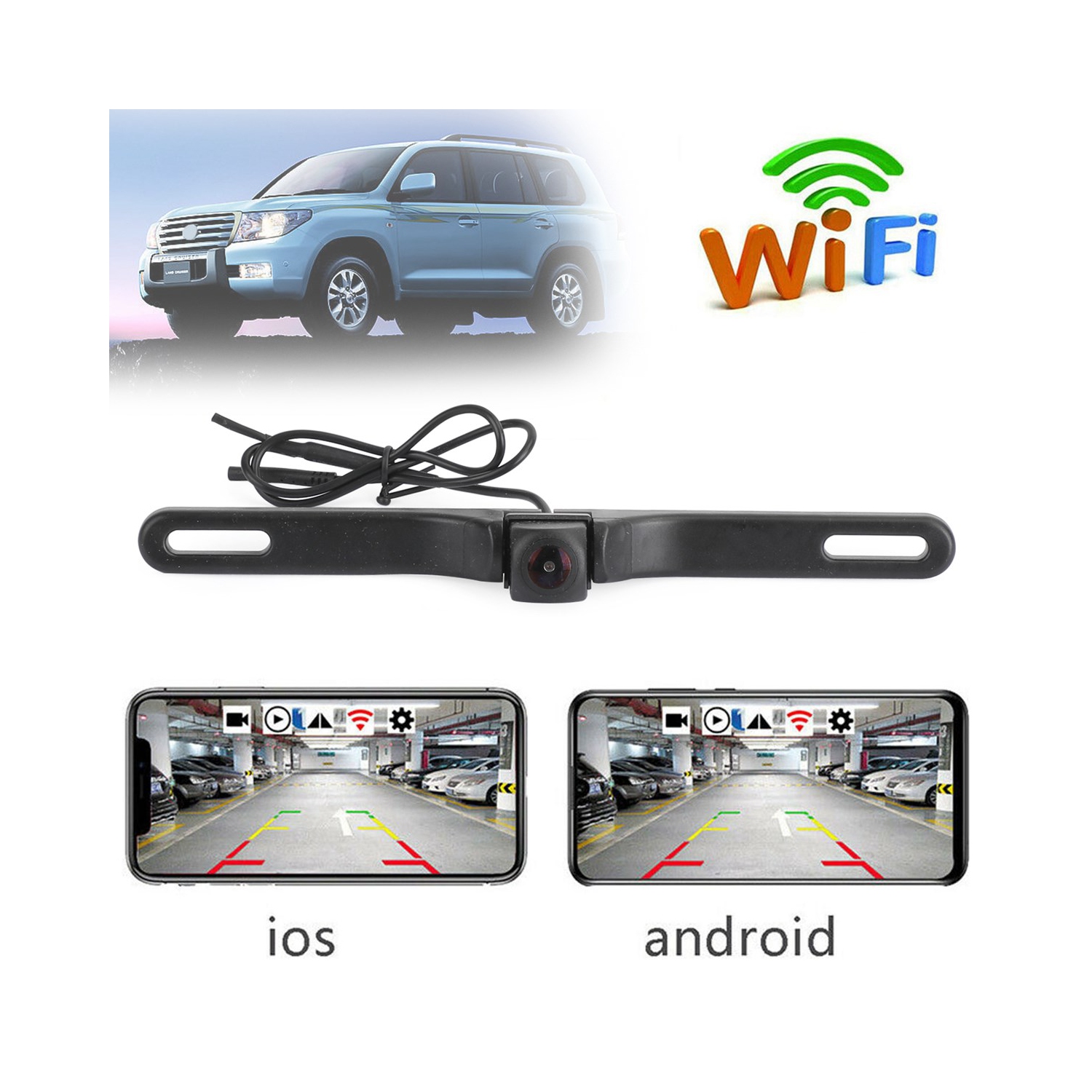 170° WiFi Car Rear View Cam Backup Wireless Camera Fit For iPhone Android