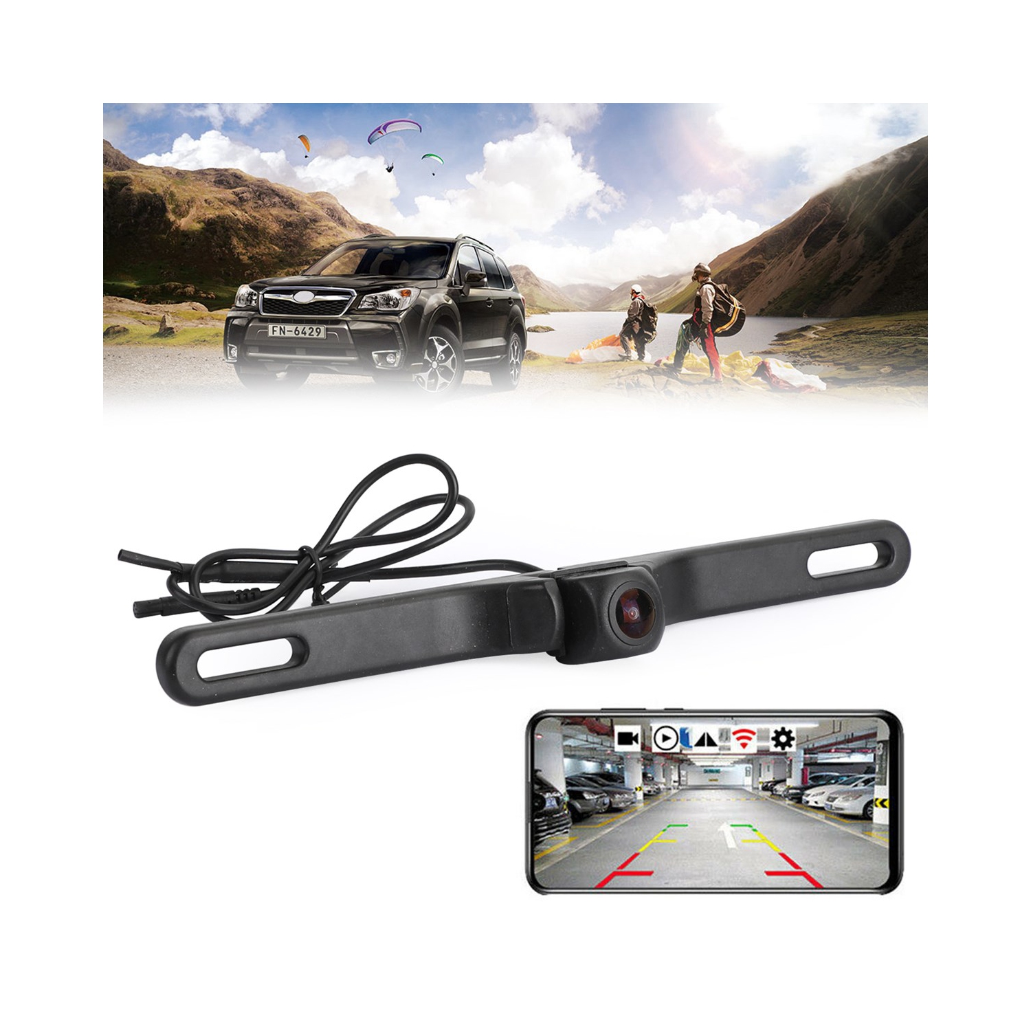 170° WiFi Car Rear View Cam Backup Wireless Camera Fit For iPhone Android