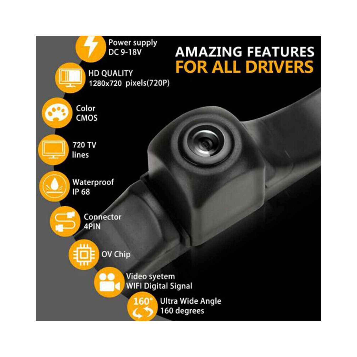 170° WiFi Car Rear View Cam Backup Wireless Camera Fit For iPhone Android