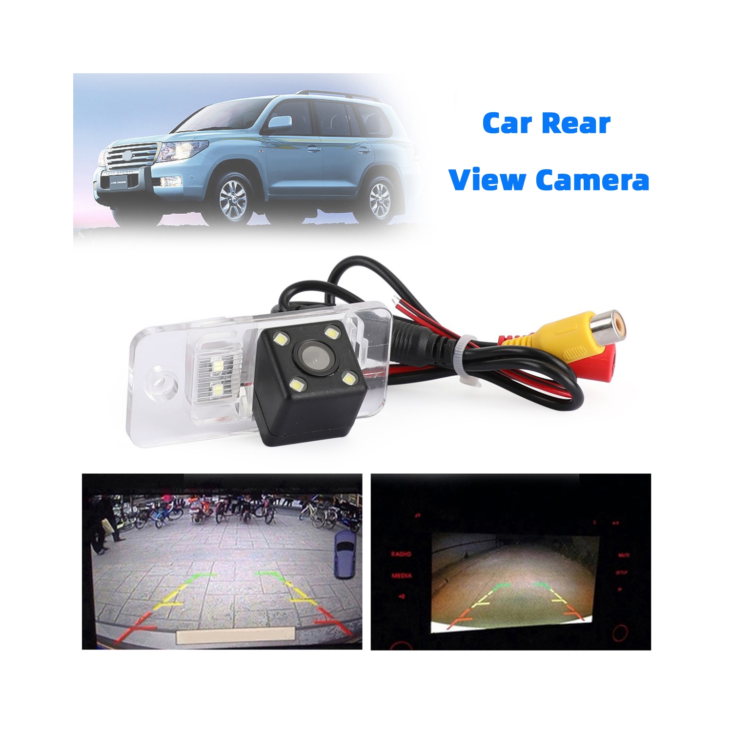 Caméra de recul 4LED pour Audi A8 A6 A4 A3 Q7 S5 S6 S8 RS4 RS6 4&nbsp;L/Q5/A5