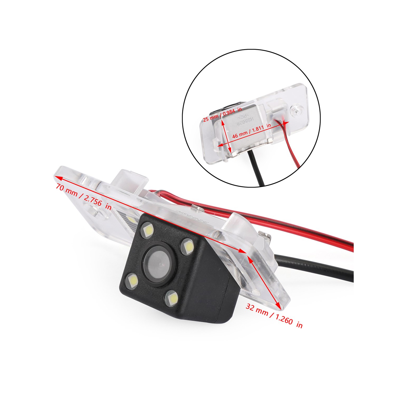 Caméra de recul 4LED pour Audi A8 A6 A4 A3 Q7 S5 S6 S8 RS4 RS6 4&nbsp;L/Q5/A5