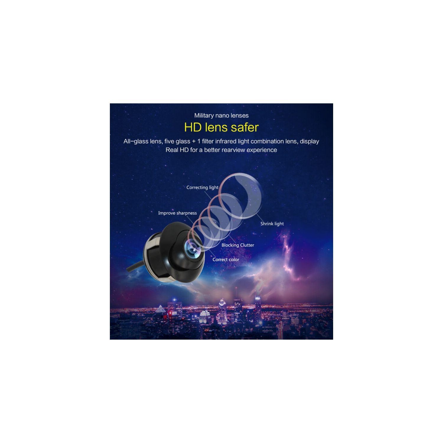 360° CCD Voiture étanche Vue arrière Caméra de recul Vision de recul