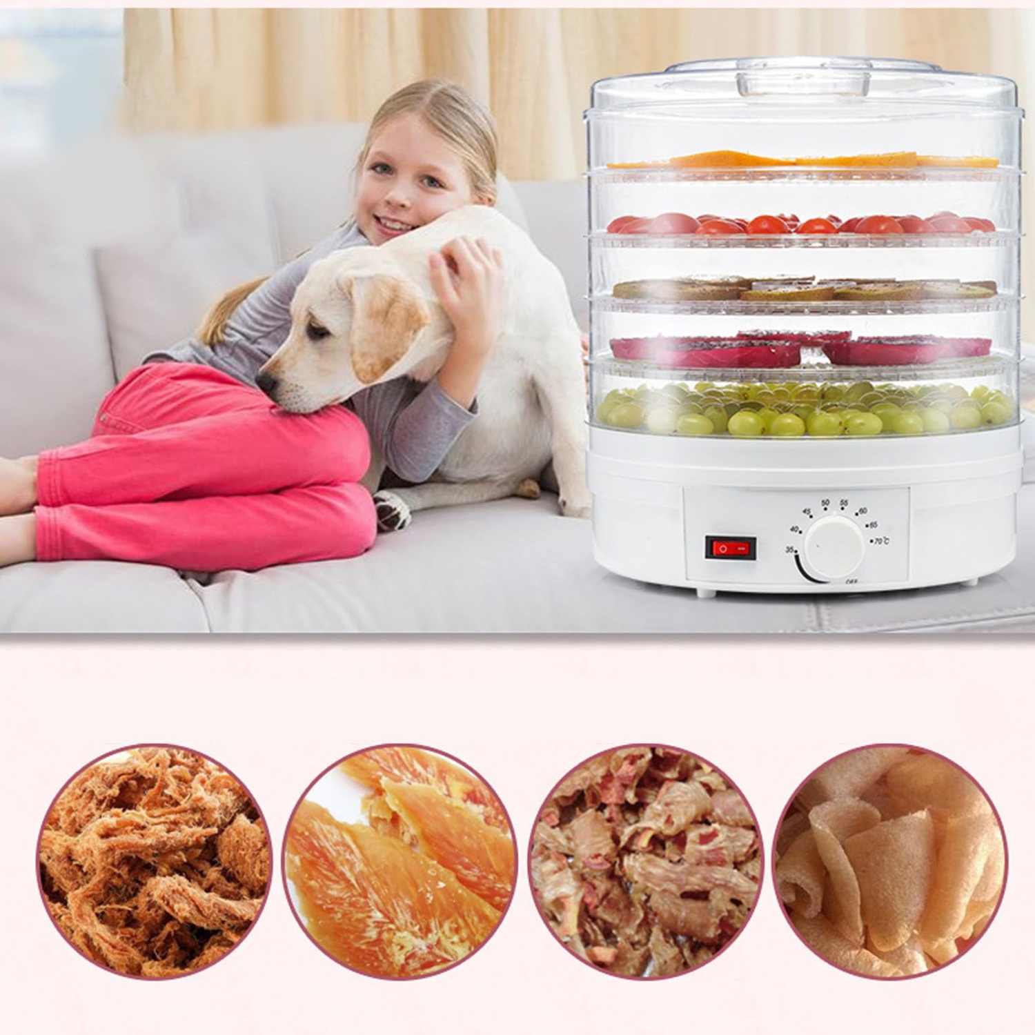 Freeze Dryer Machine for Home,Freeze Dryer with 5 Tray Temperature Control Food Dehydrator Freeze Dry Machine for Dog Cat Treats Fruits Veggies