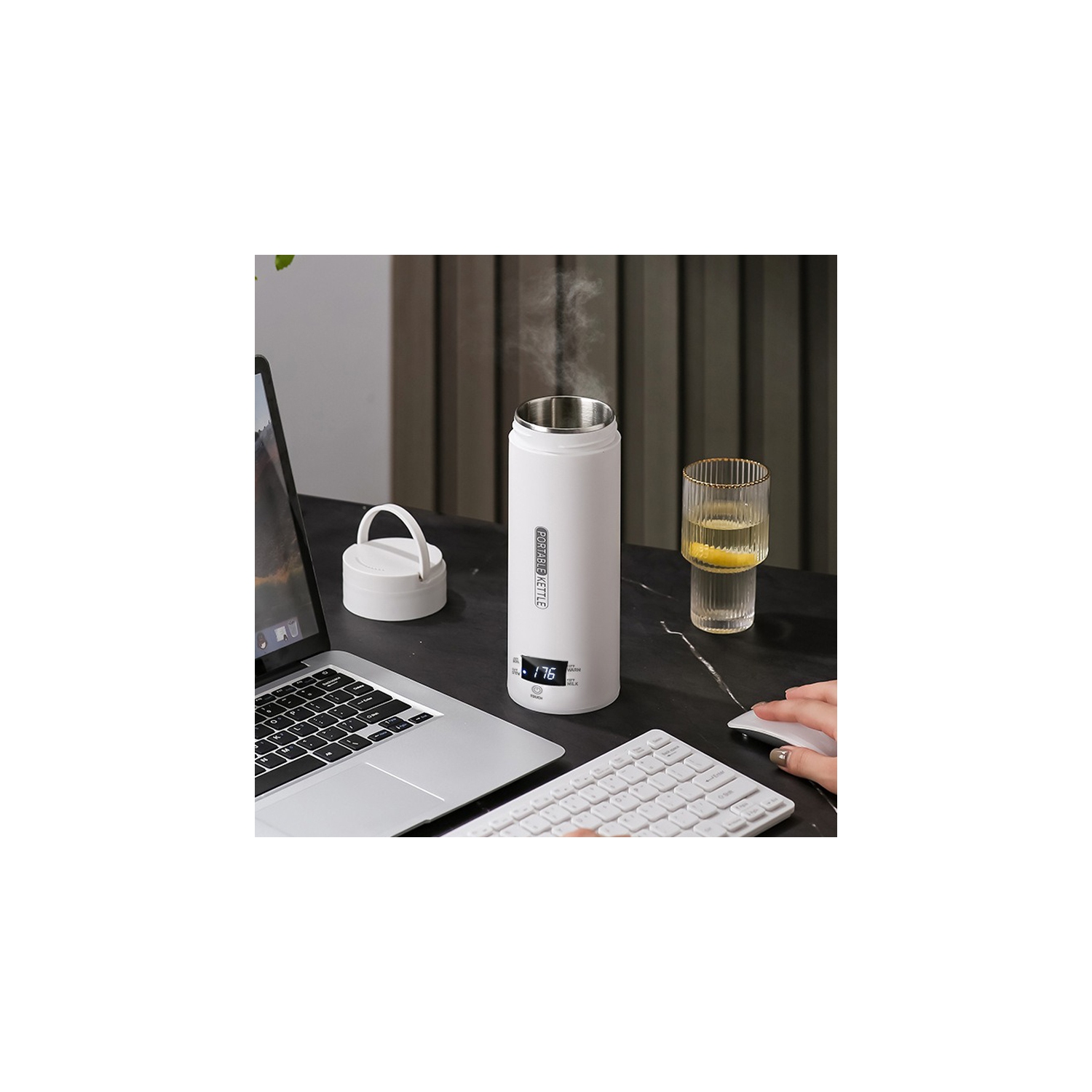 Travel Electric Kettle Portable Small Mini Tea Coffee Kettle Water Boiler, Water Heater with Auto Shut-Off & Boil Dry Protection