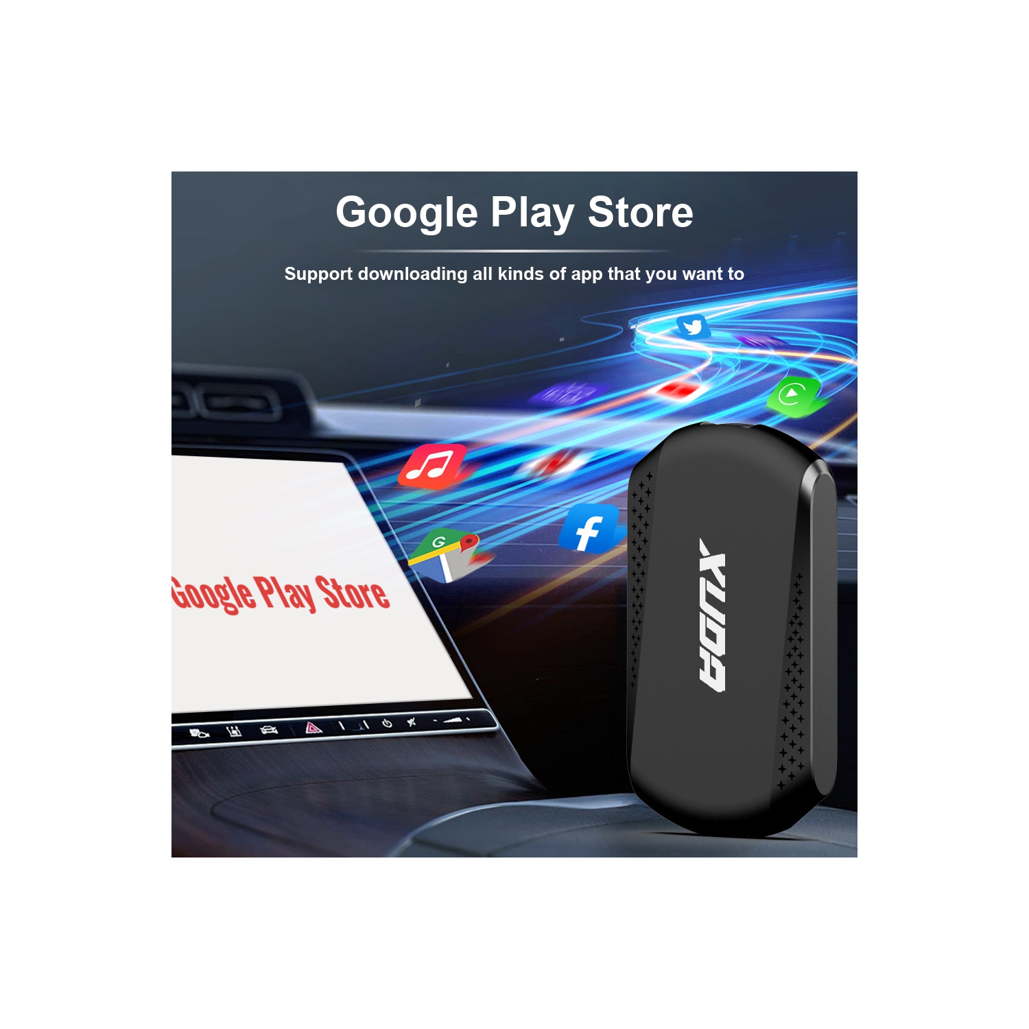 2+16GB CarPlay Android adaptive box, original car screen control + voice assistant, no need to disassemble and plug in, wired to wireless,