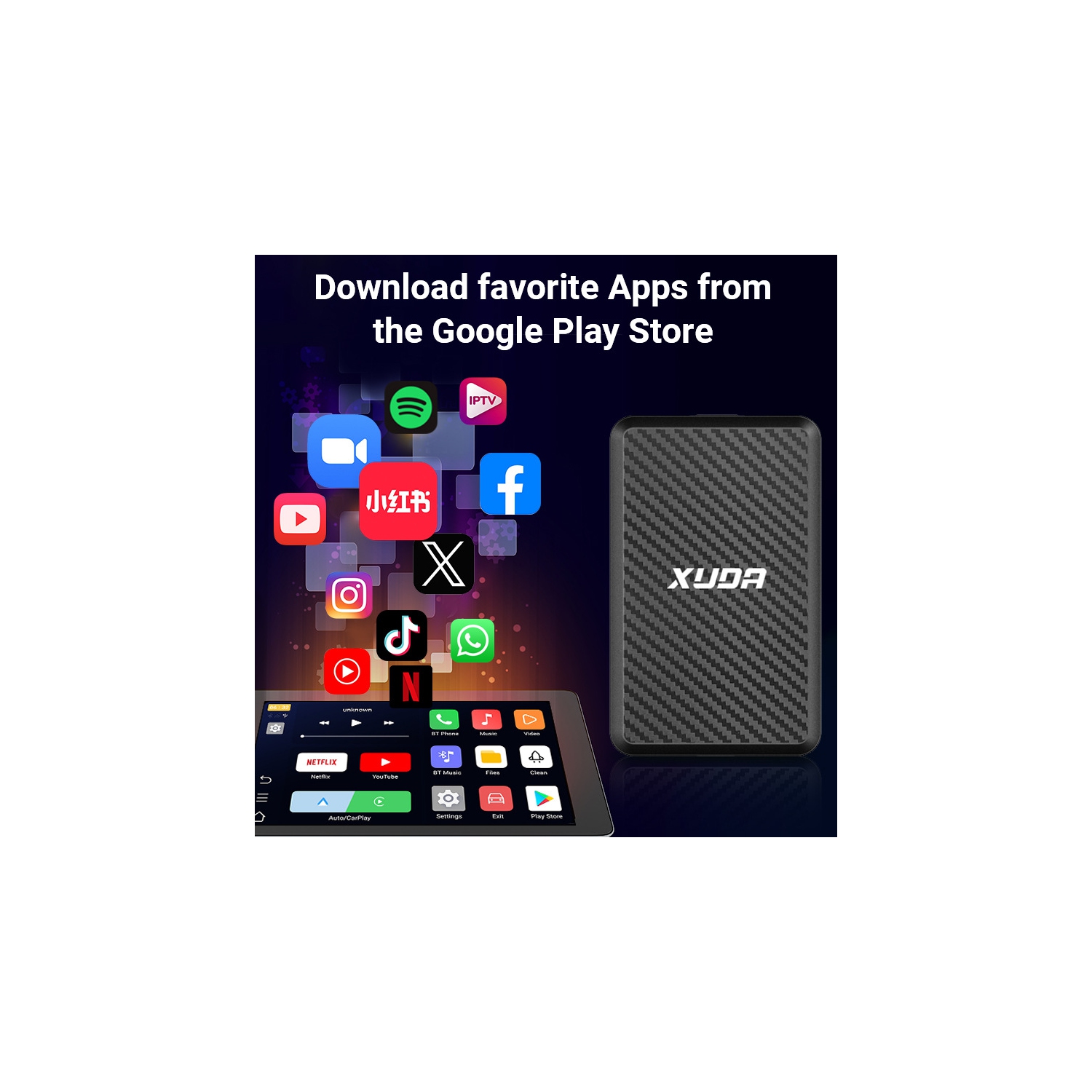 Wireless CarPlay Android smart car box, navigation multi-function car box, wired to wireless, car-machine interconnection, support original car